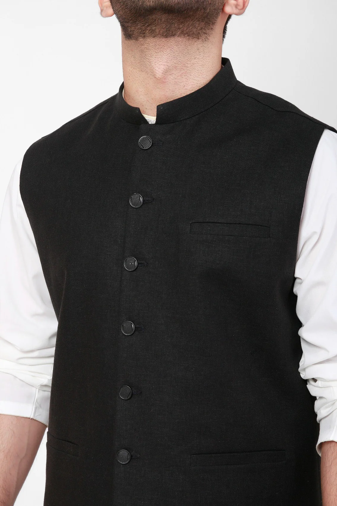Men's Black Waist Coat - EMTWC21-35769 - Image 3