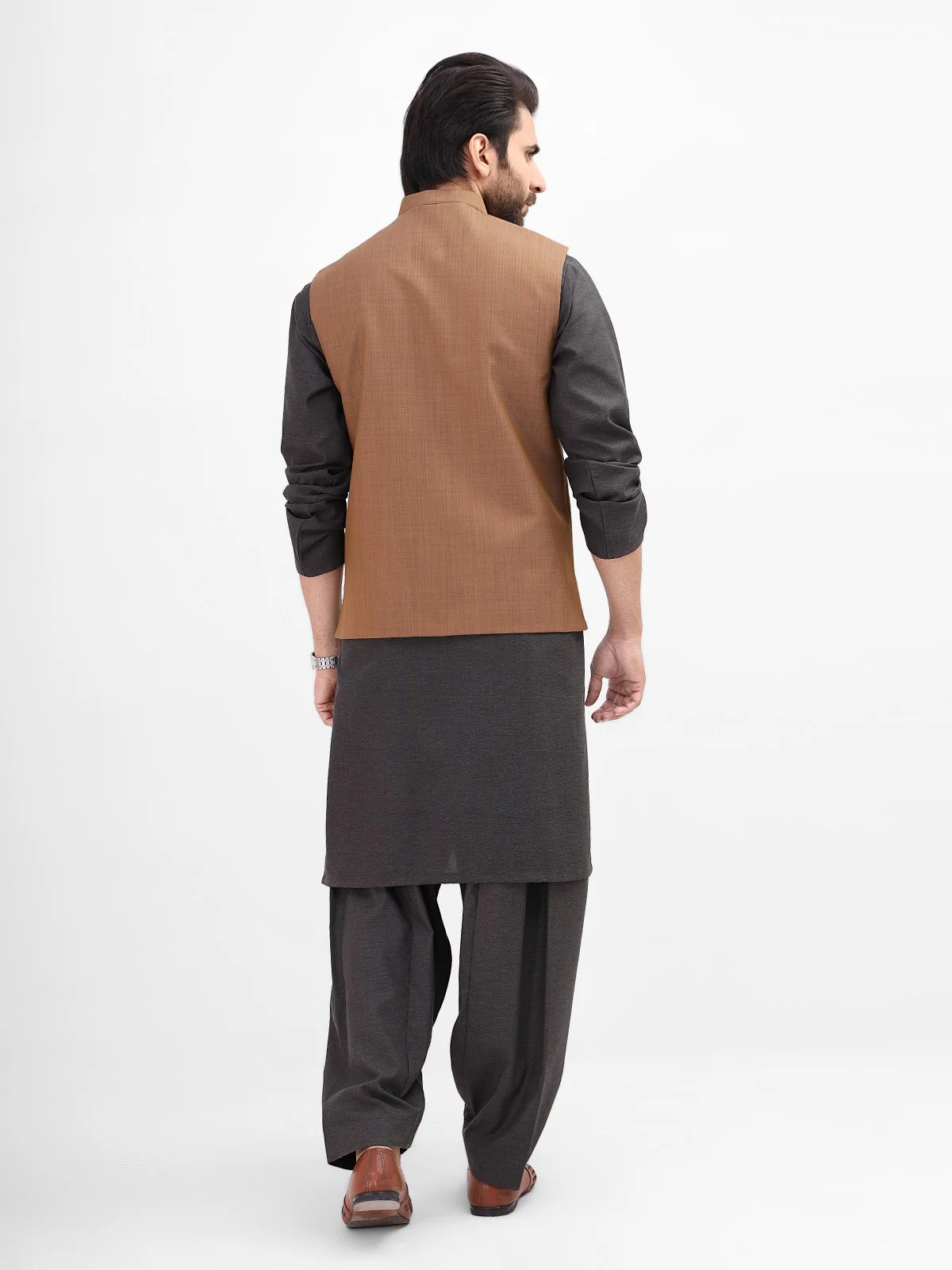 Men's Light Brown Waist Coat - EMTWC21-35771 - Image 3