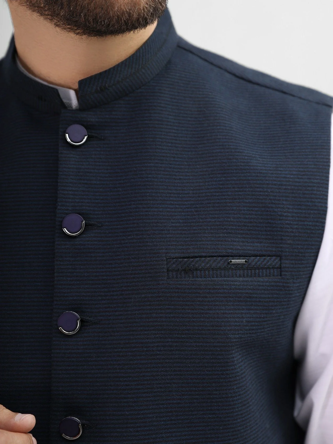 Men's Dark Navy Waist Coat - EMTWC21-35773 - Image 3