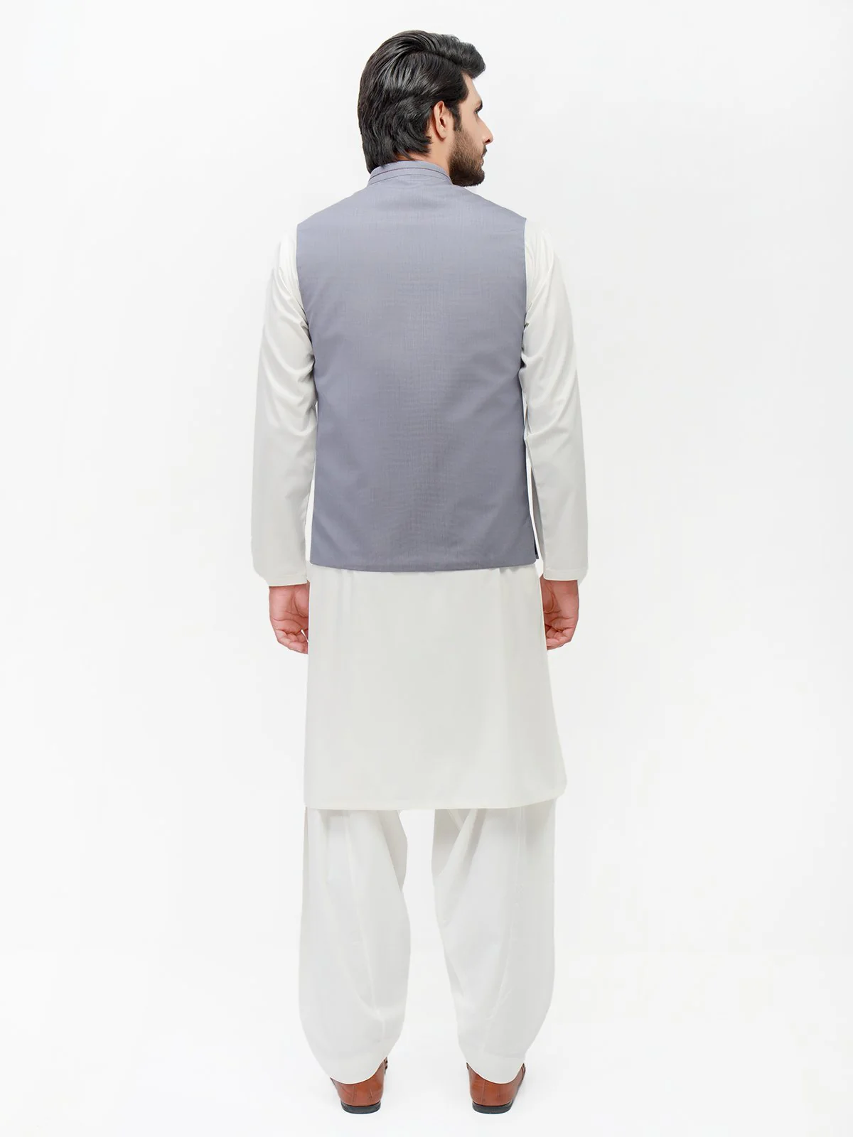 Men's Steel Blue Waist Coat - EMTWC21-35775 - Image 3