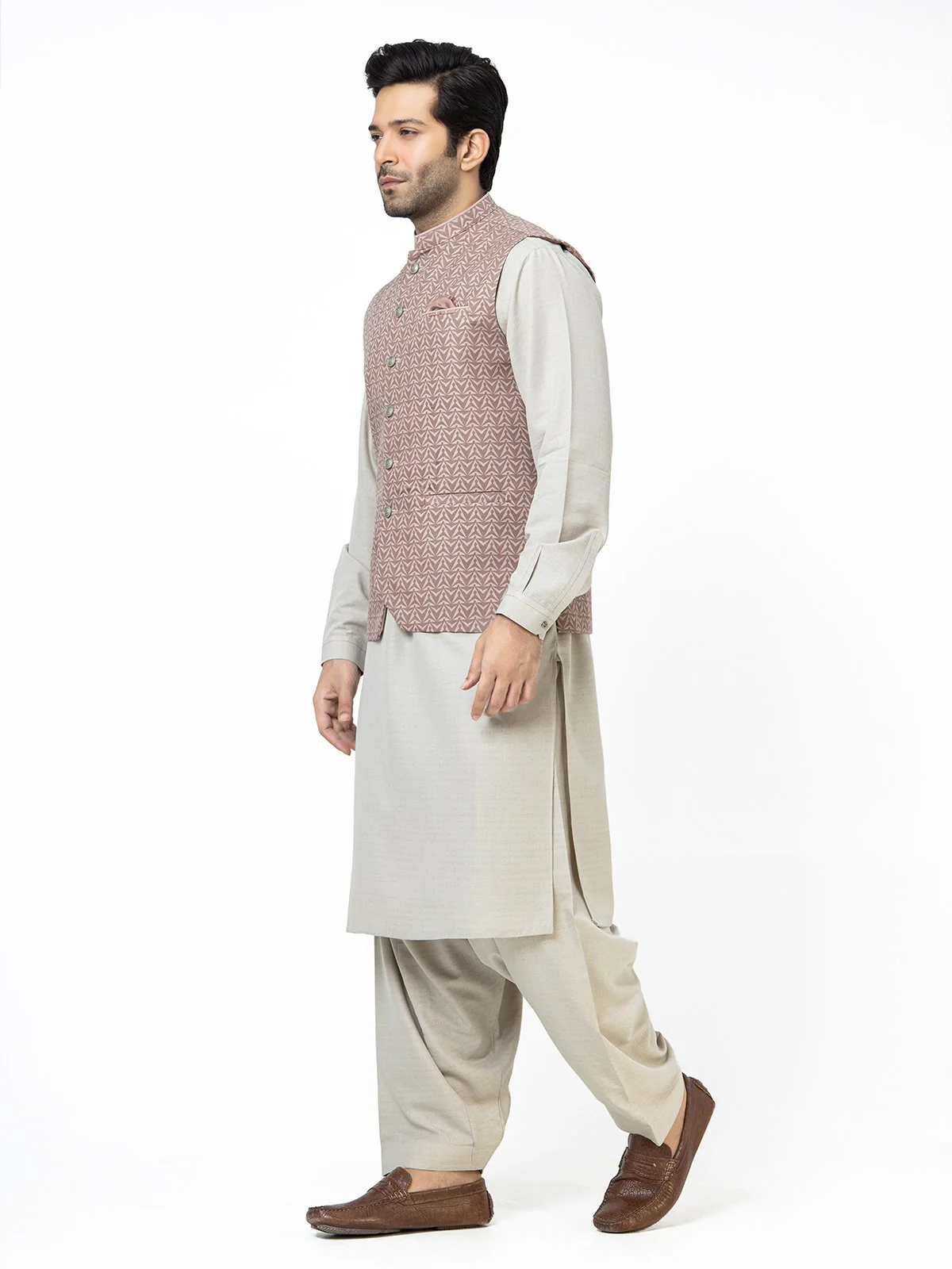 Men's Light Brown Waist Coat - EMTWC22-35759 - Image 3