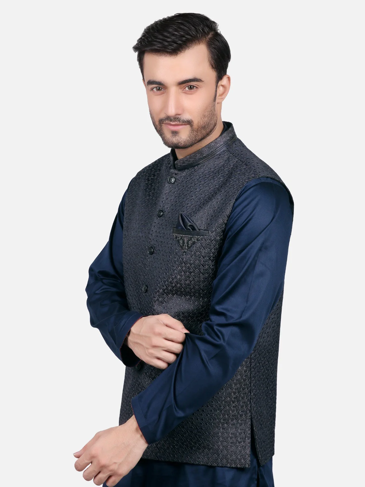 Men's Dark Grey Waist Coat Ceremonial - EMTWCC18-019 - Image 2