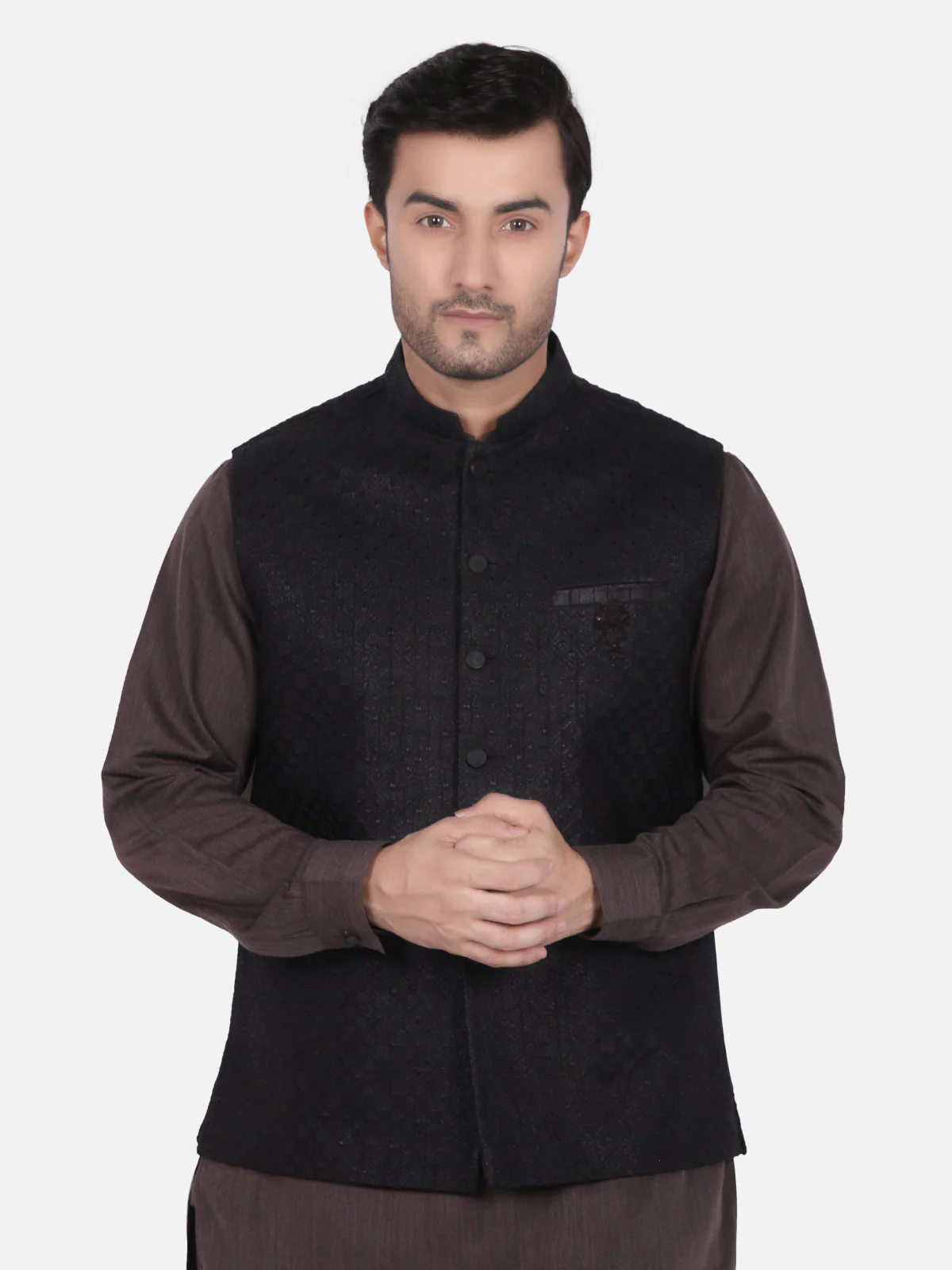 Men's Black Waist Coat Ceremonial - EMTWCC18-021 - Image 2