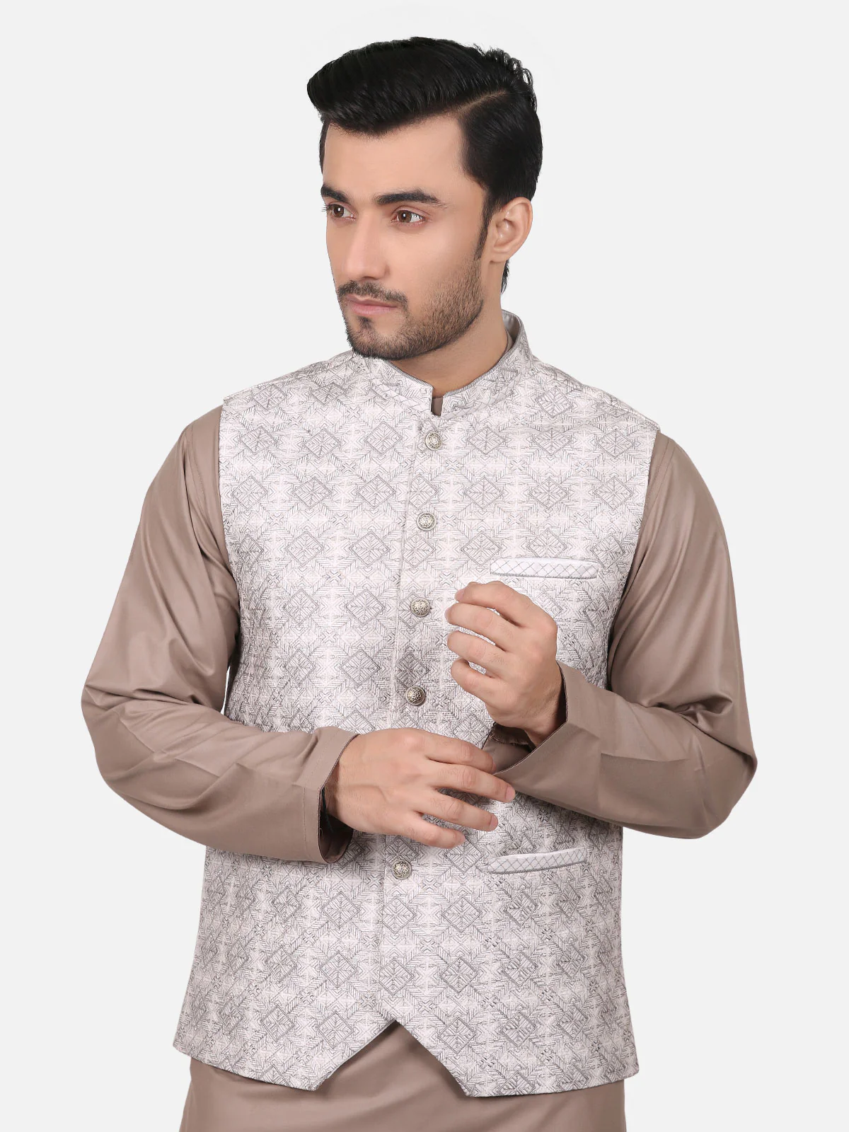 Men's Grey Waist Coat Ceremonial - EMTWCC18-023 - Image 2