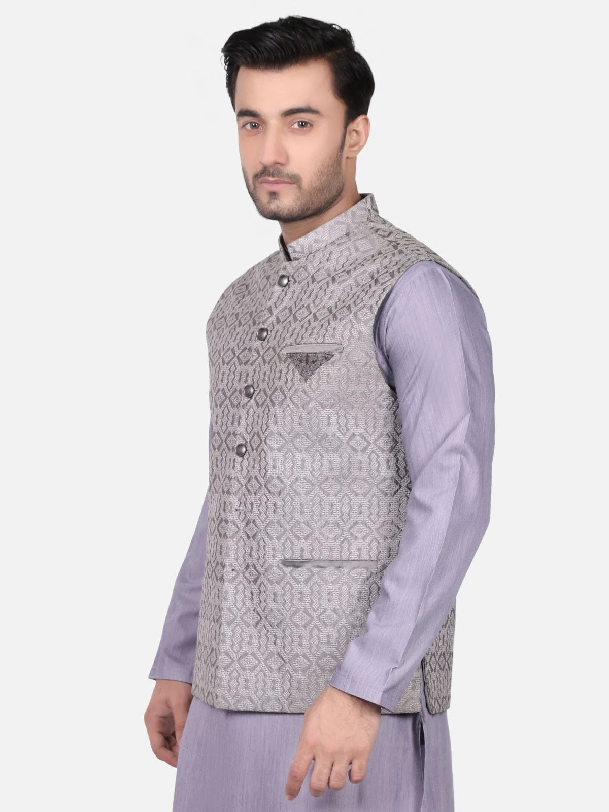 Men's Grey Waist Coat Ceremonial - EMTWCC18-033 - Image 2