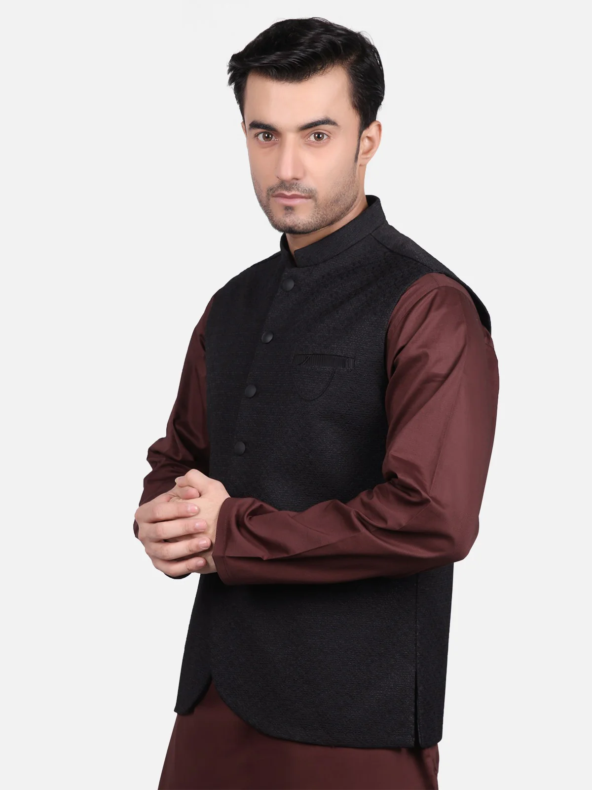 Men's Black Waist Coat Ceremonial - EMTWCC18-050 - Image 2