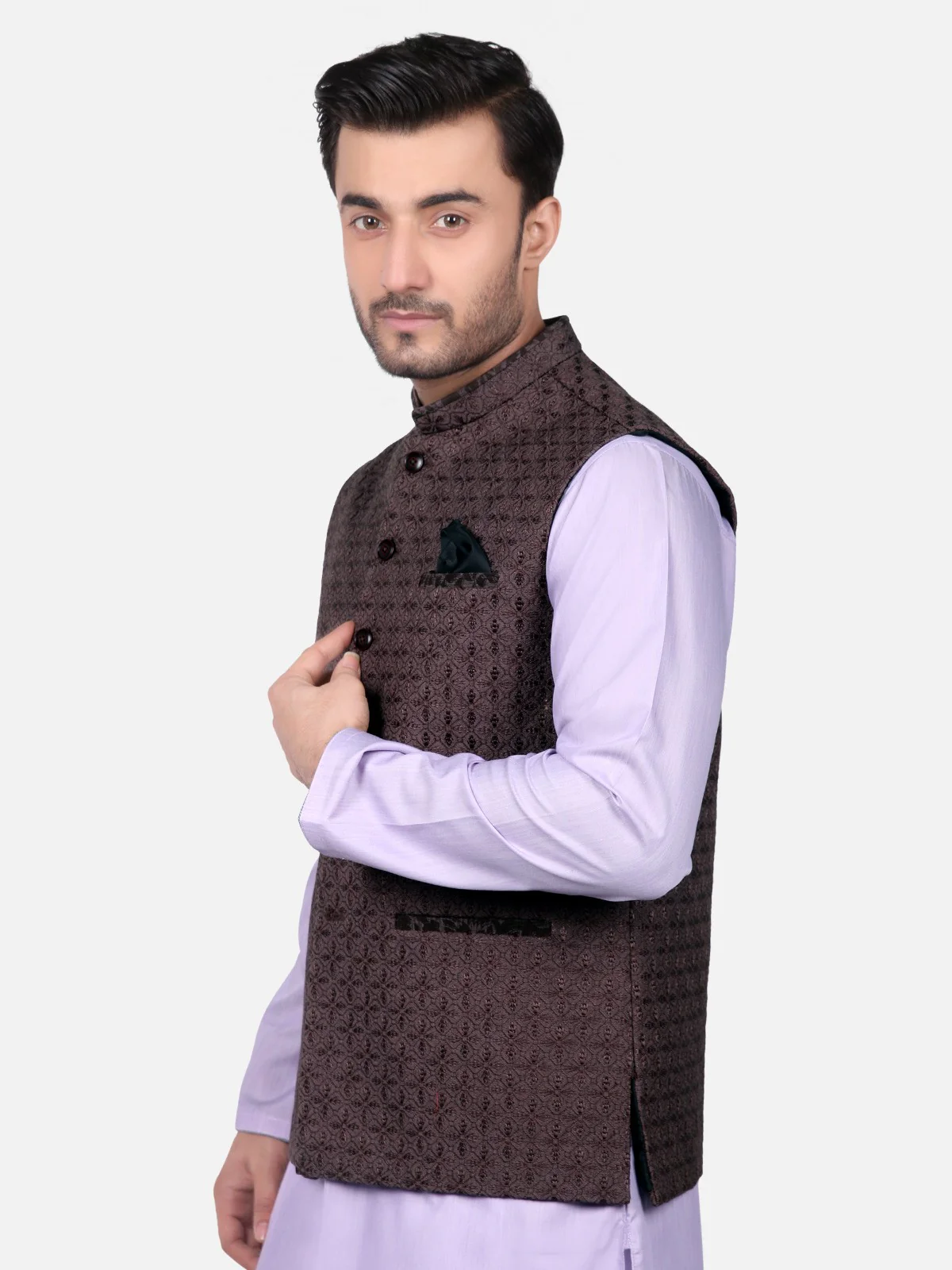 Men's Dark Purple Waist Coat Ceremonial - EMTWCC18-055 - Image 2