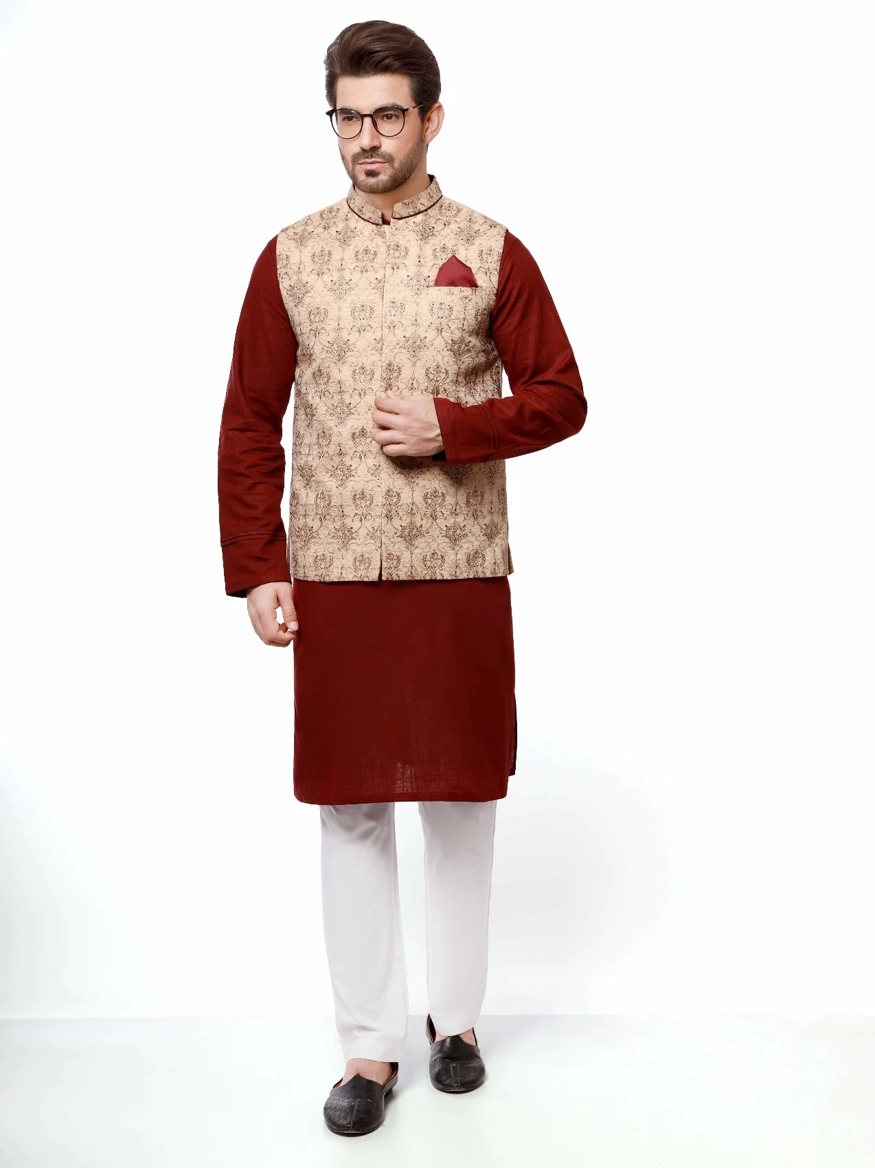 Men's Fawn Waist Coat Ceremonial - EMTWCC20-070 - Image 2