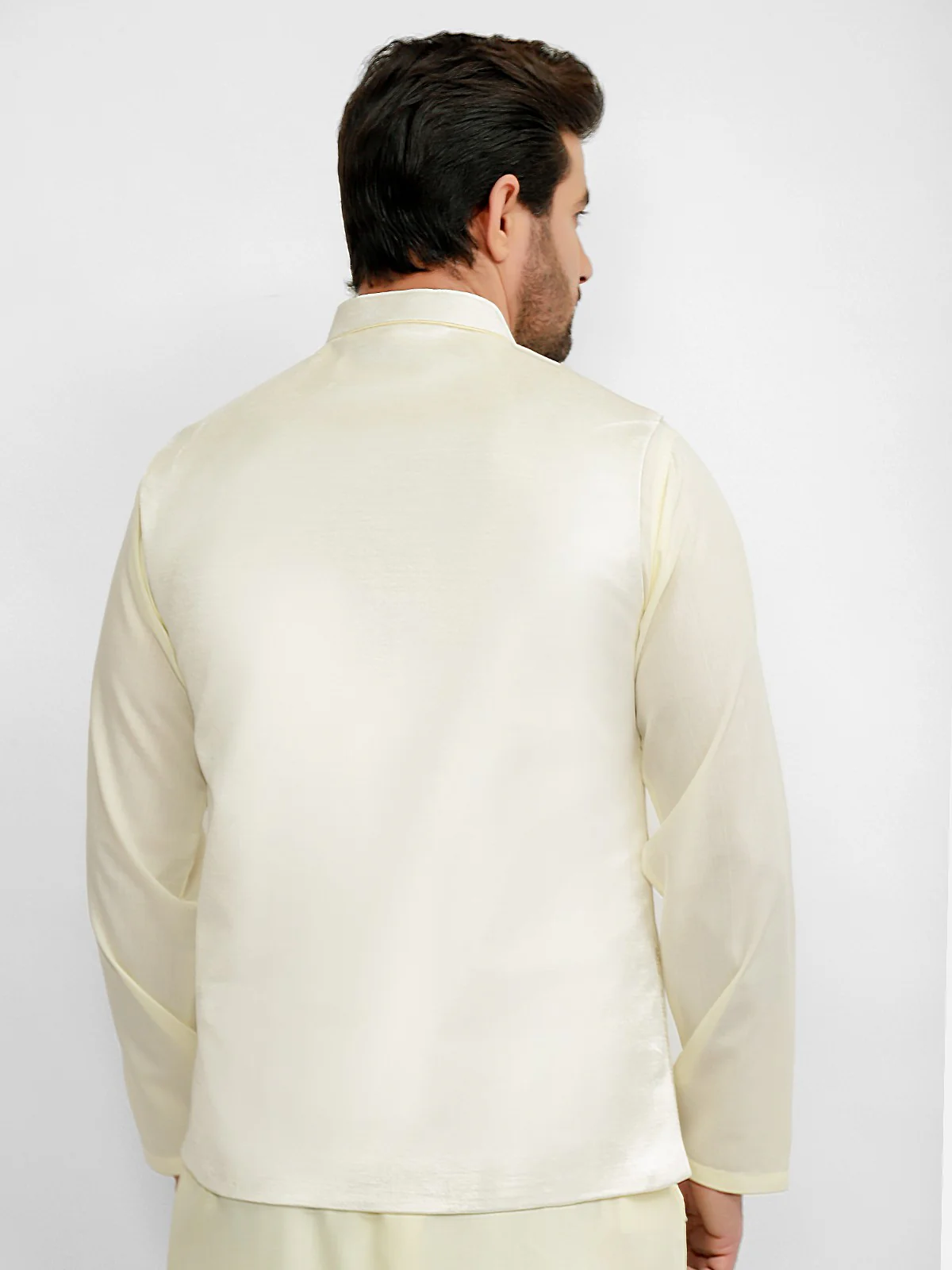 Men's Pearl White Waist Coat Ceremonial - EMTWCC20-072 - Image 3