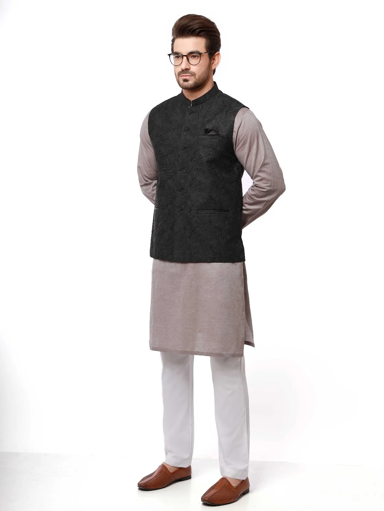 Men's Charcoal Waist Coat Ceremonial - EMTWCC20-073 - Image 2