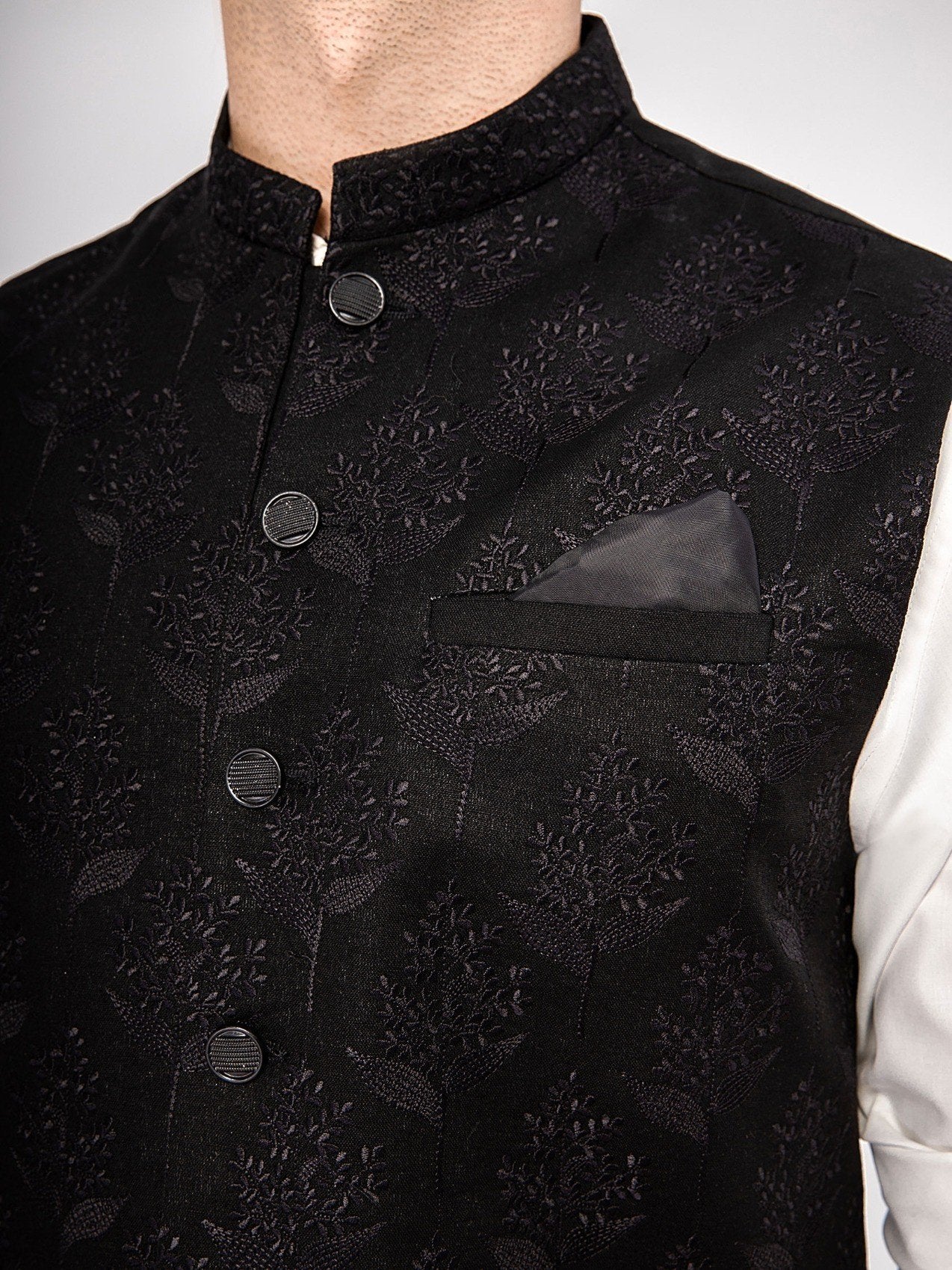 Men's Black Waist Coat Ceremonial - EMTWCC21-074 - Image 3