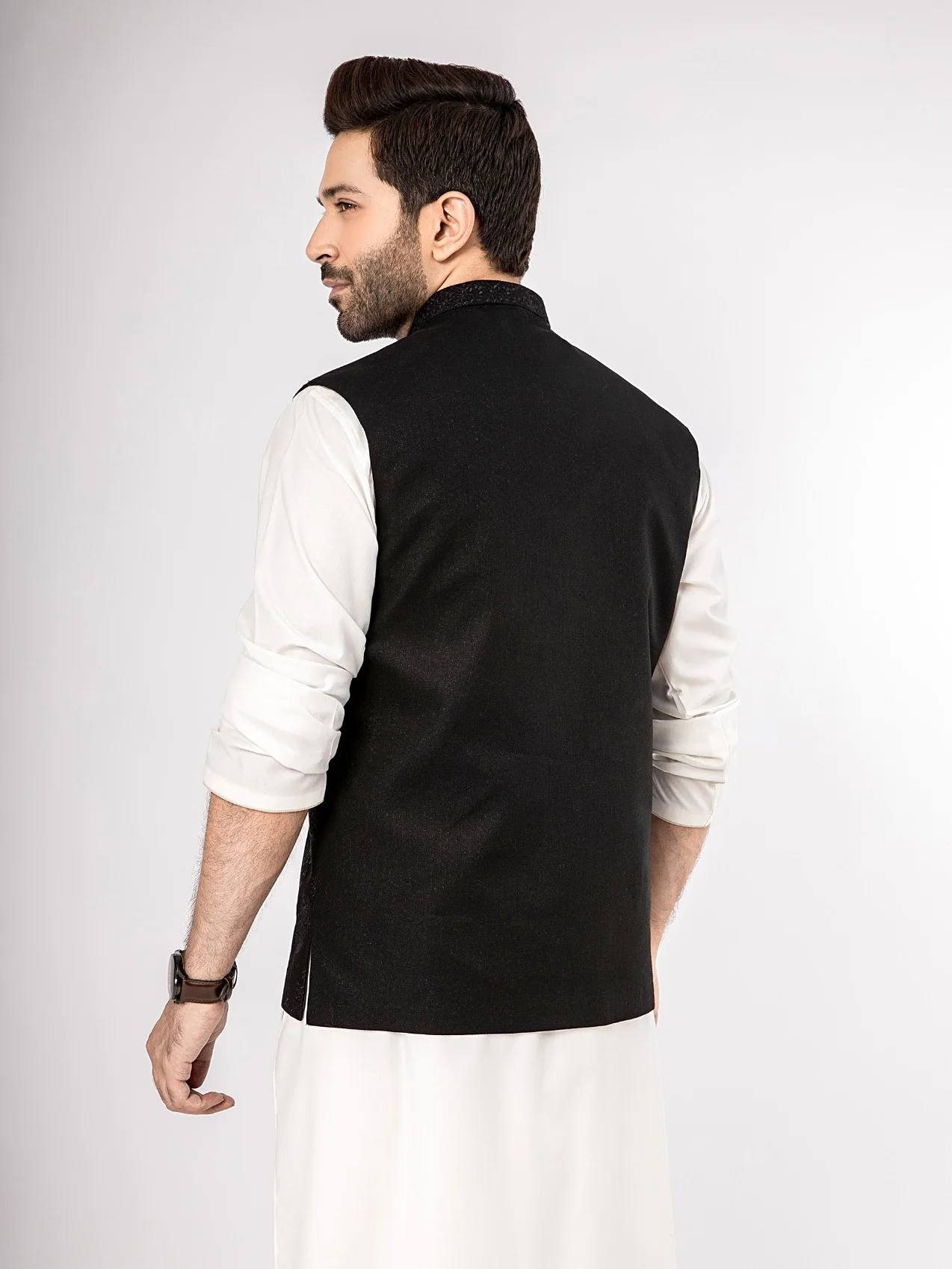 Men's Black Waist Coat Ceremonial - EMTWCC21-074 - Image 4