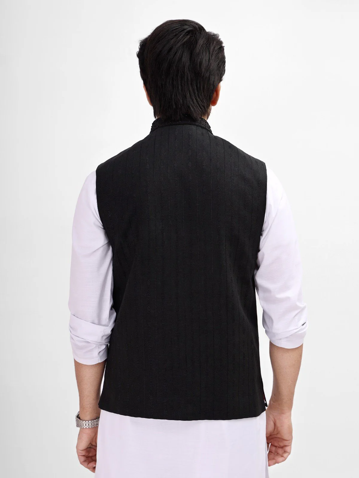 Men's Black Waist Coat Ceremonial - EMTWCC21-075 - Image 3