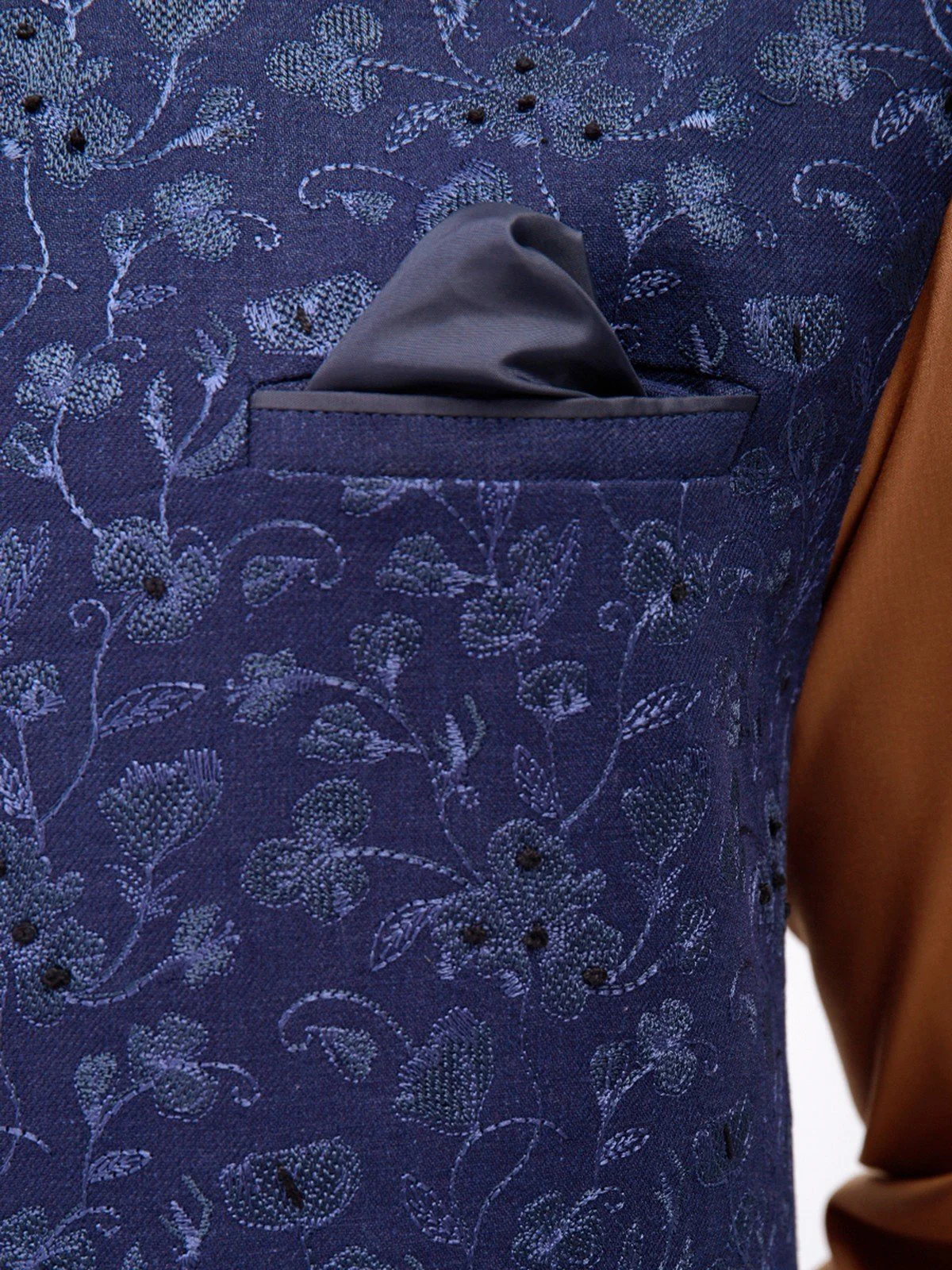 Men's Navy Blue Waist Coat Ceremonial - EMTWCC21-077 - Image 3