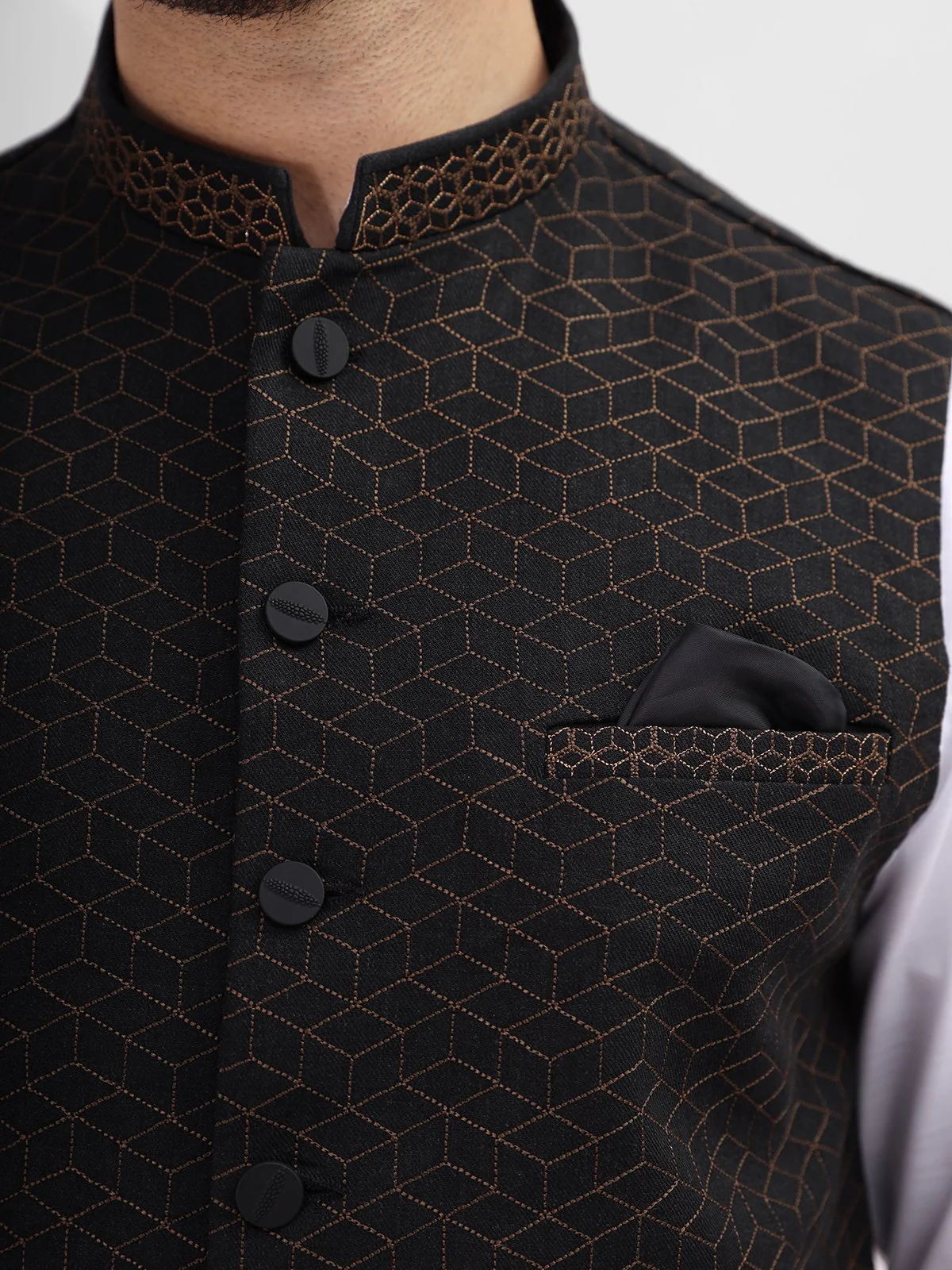 Men's Black Waist Coat Ceremonial - EMTWCC21-079 - Image 2