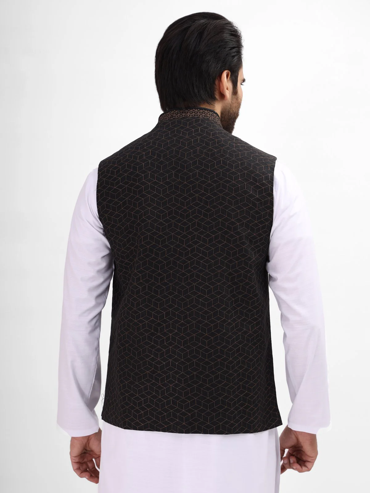 Men's Black Waist Coat Ceremonial - EMTWCC21-079 - Image 3