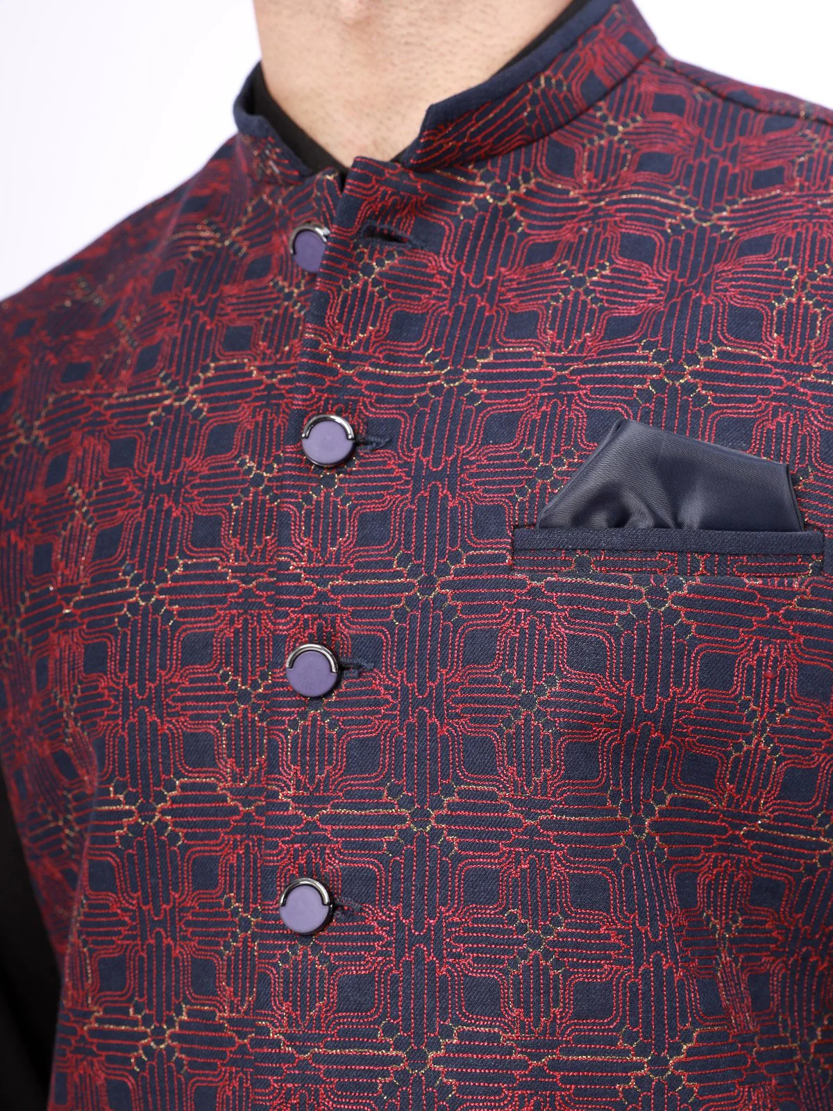 Men's Dark Navy Waist Coat Ceremonial - EMTWCC21-080 - Image 3