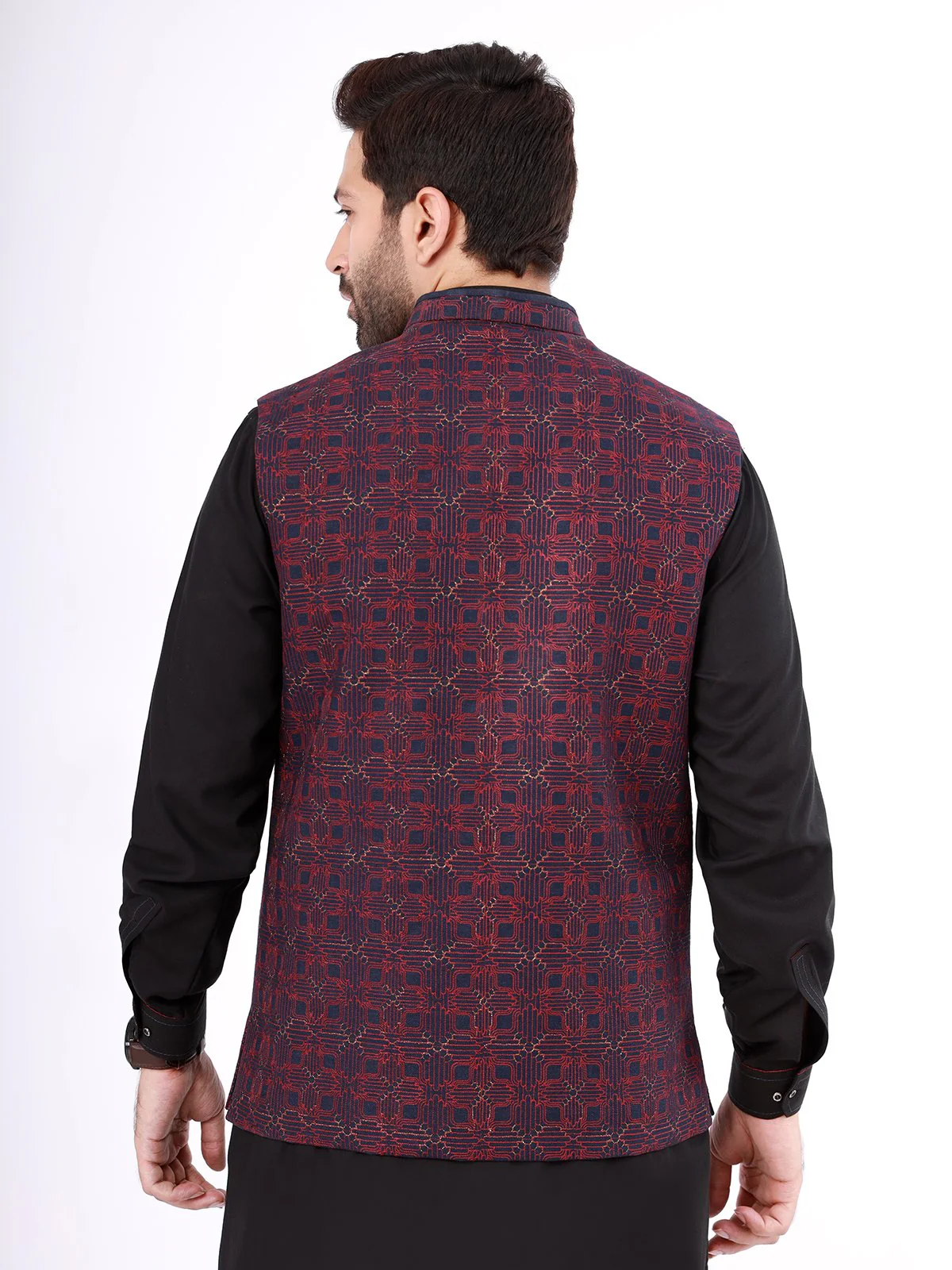 Men's Dark Navy Waist Coat Ceremonial - EMTWCC21-080 - Image 4
