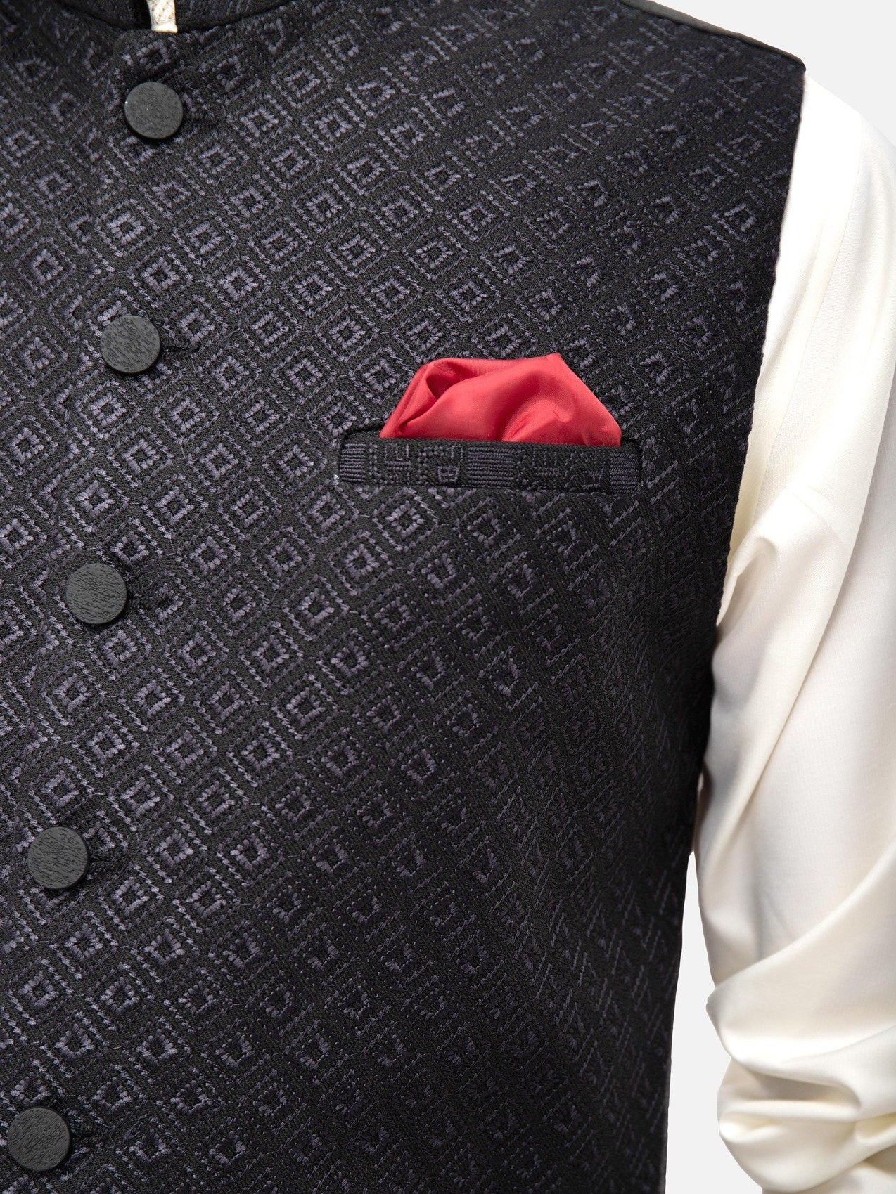 Men's Black Waist Coat Ceremonial - EMTWCC21-081 - Image 2