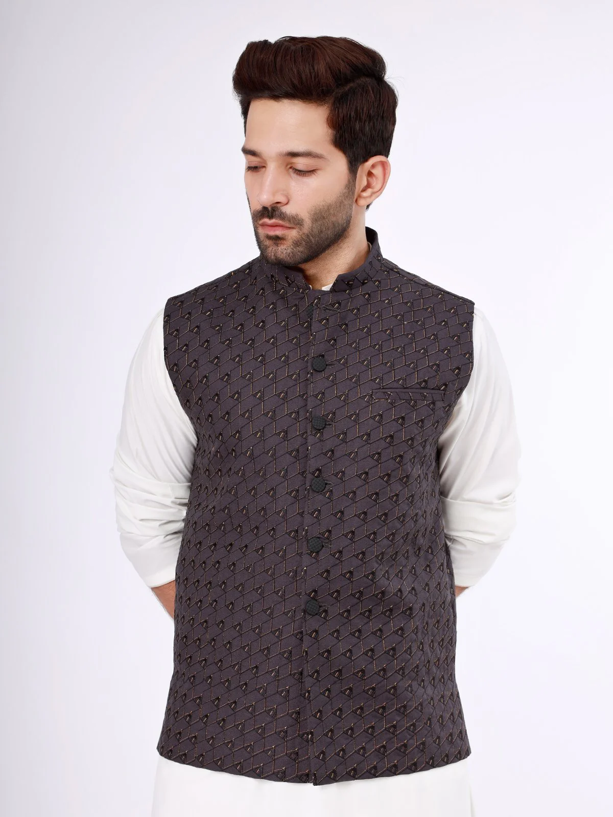 Men's Purple Waist Coat Ceremonial - EMTWCC21-082 - Image 2