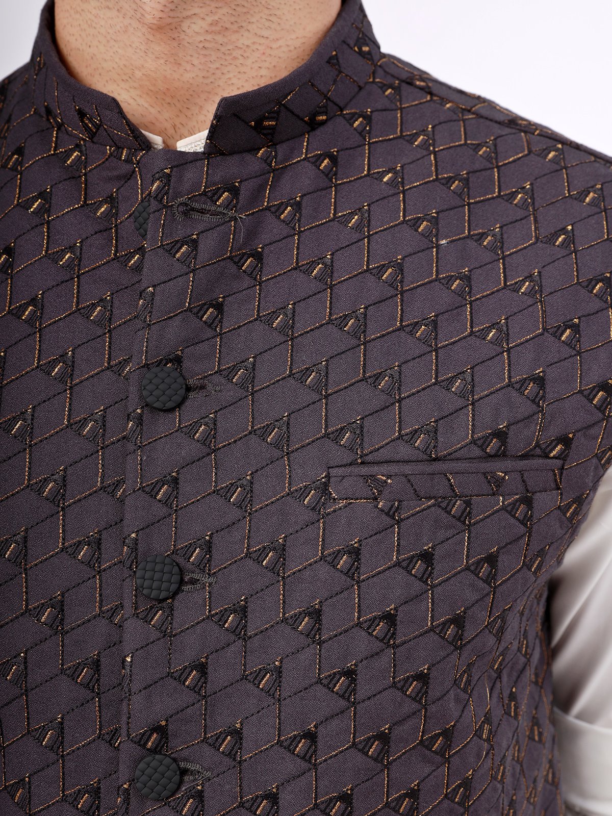 Men's Purple Waist Coat Ceremonial - EMTWCC21-082 - Image 3