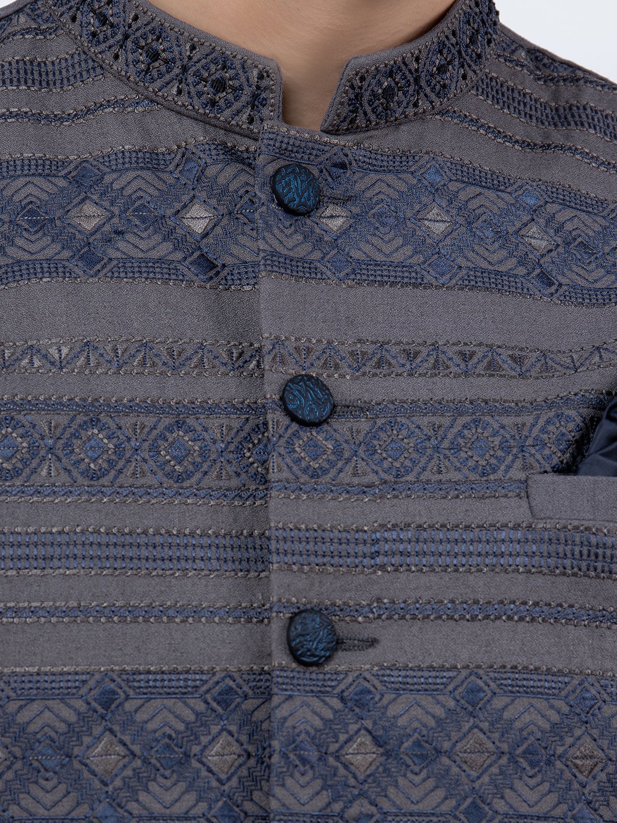 Men's Grey Waist Coat Ceremonial - EMTWCC21-084 - Image 4