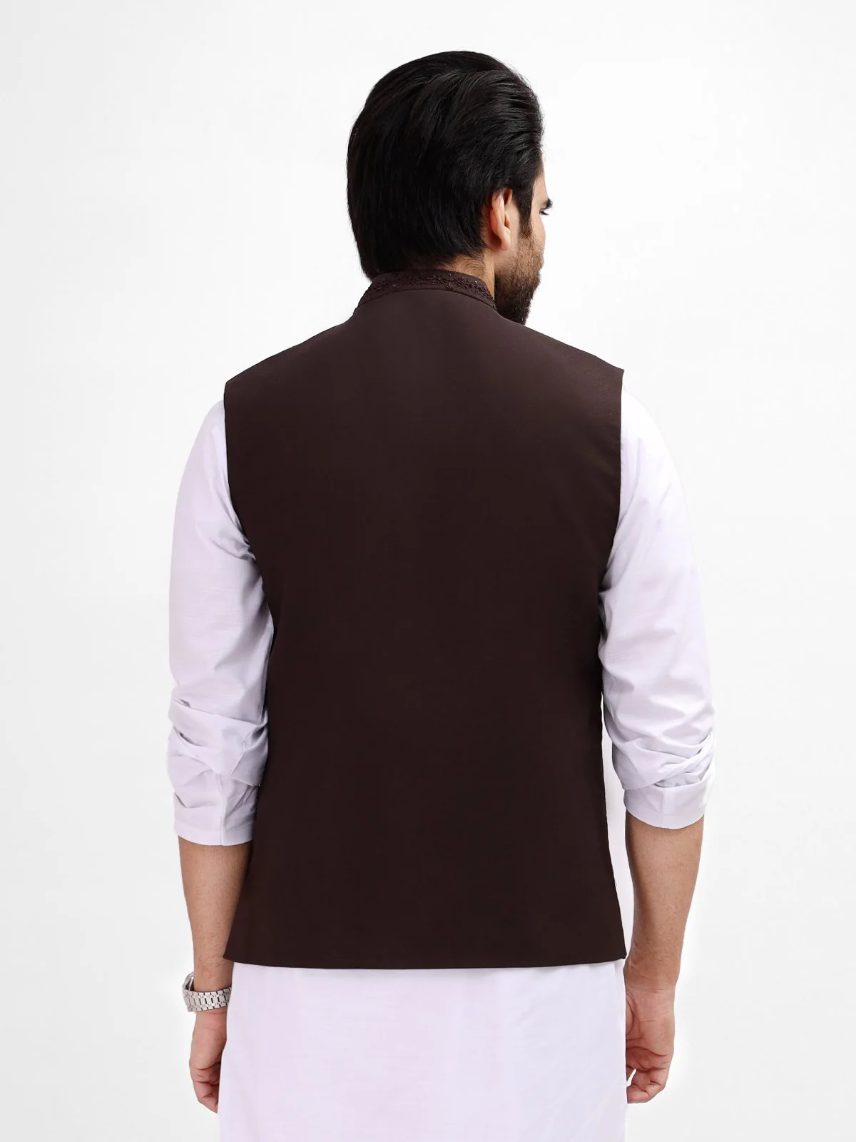 Men's Dark Brown Waist Coat Ceremonial - EMTWCC21-086 - Image 3