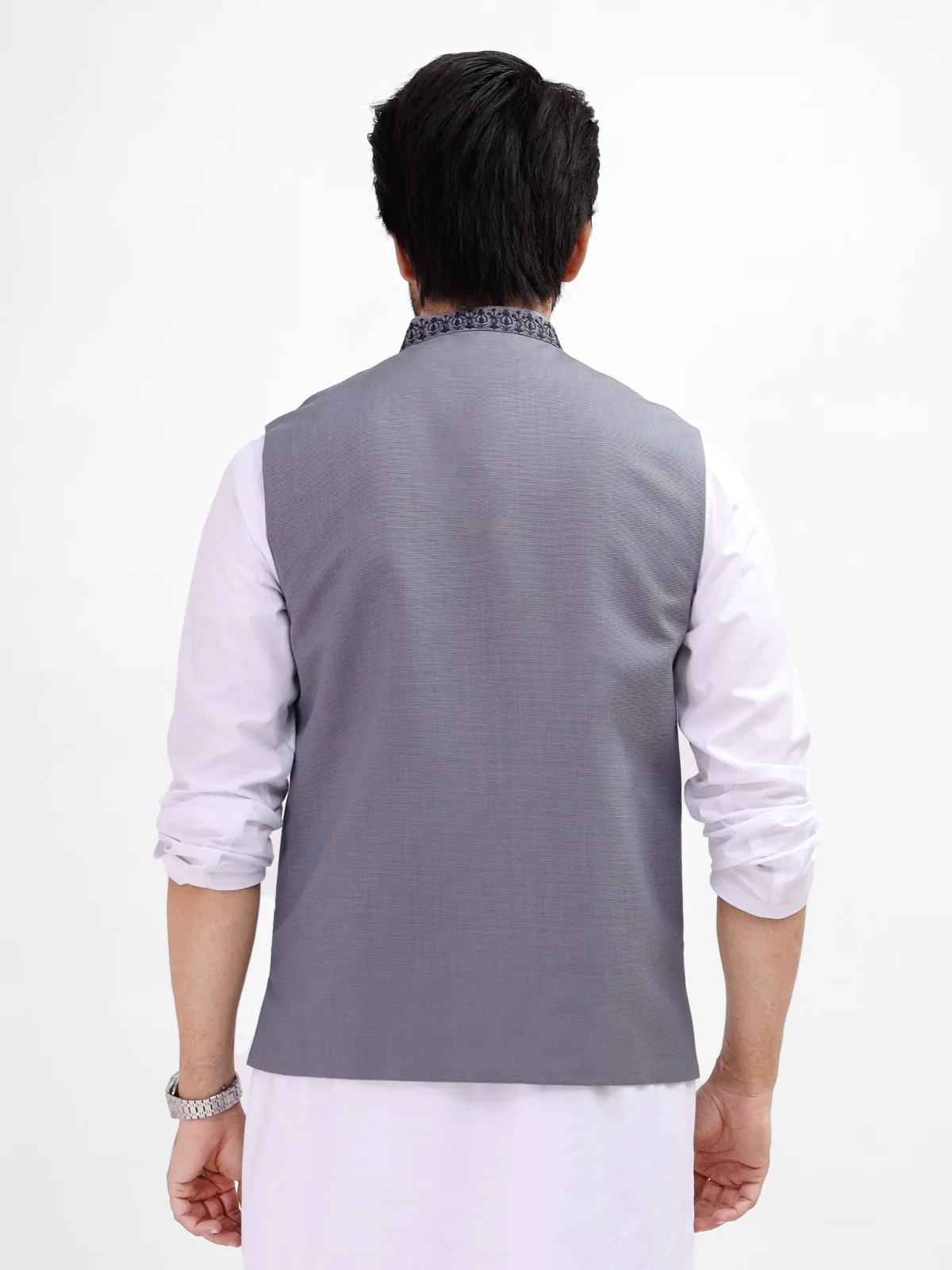 Men's Mid Blue Waist Coat Ceremonial - EMTWCC21-087 - Image 3