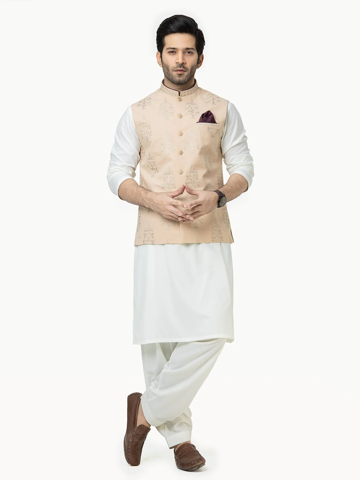 Men's Fawn Waist Coat Ceremonial - EMTWCC21-095