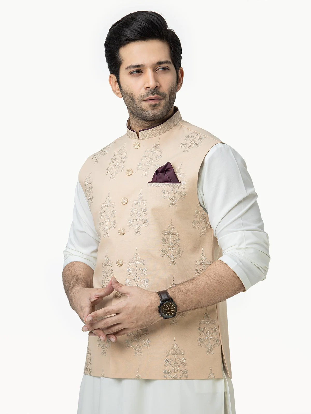 Men's Fawn Waist Coat Ceremonial - EMTWCC21-095 - Image 3