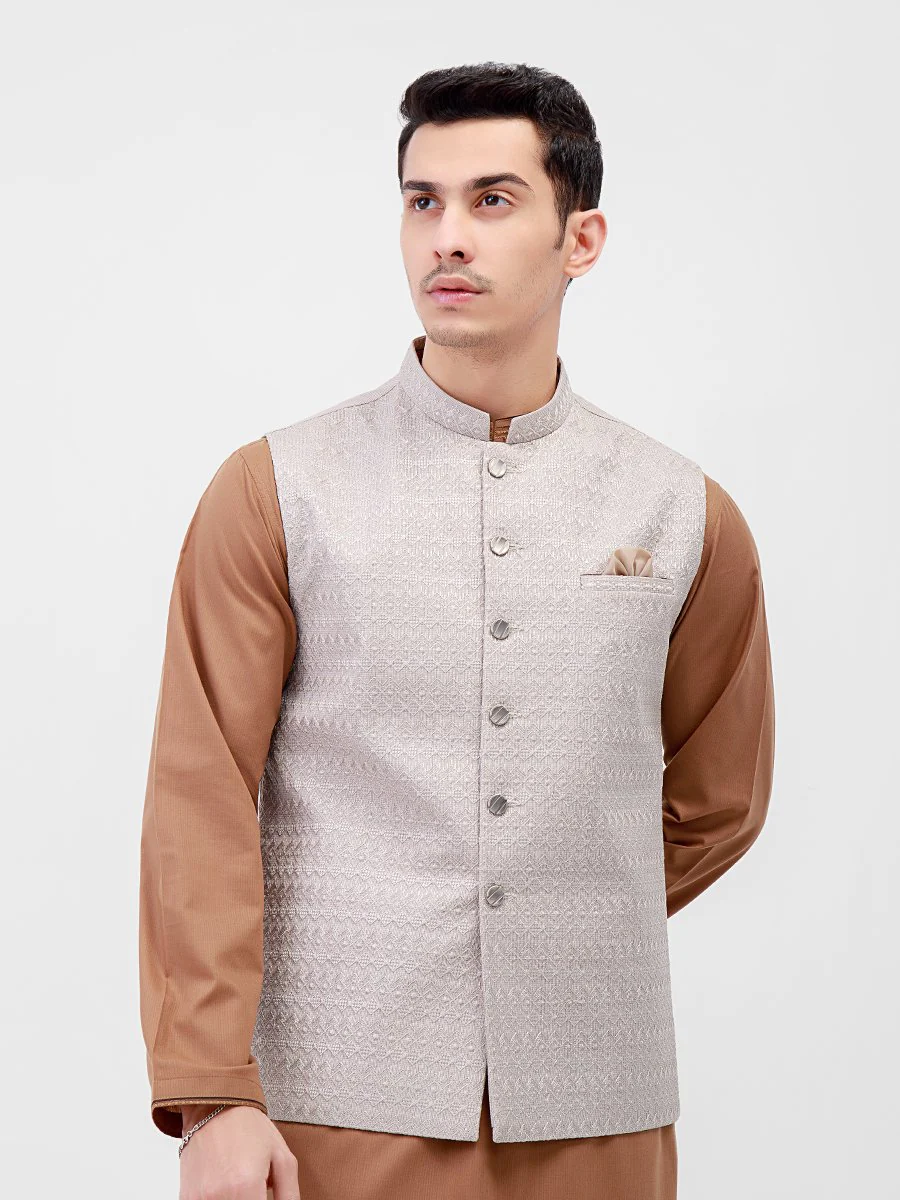 Men's Grey Waist Coat Ceremonial - EMTWCC21-096 - Image 2
