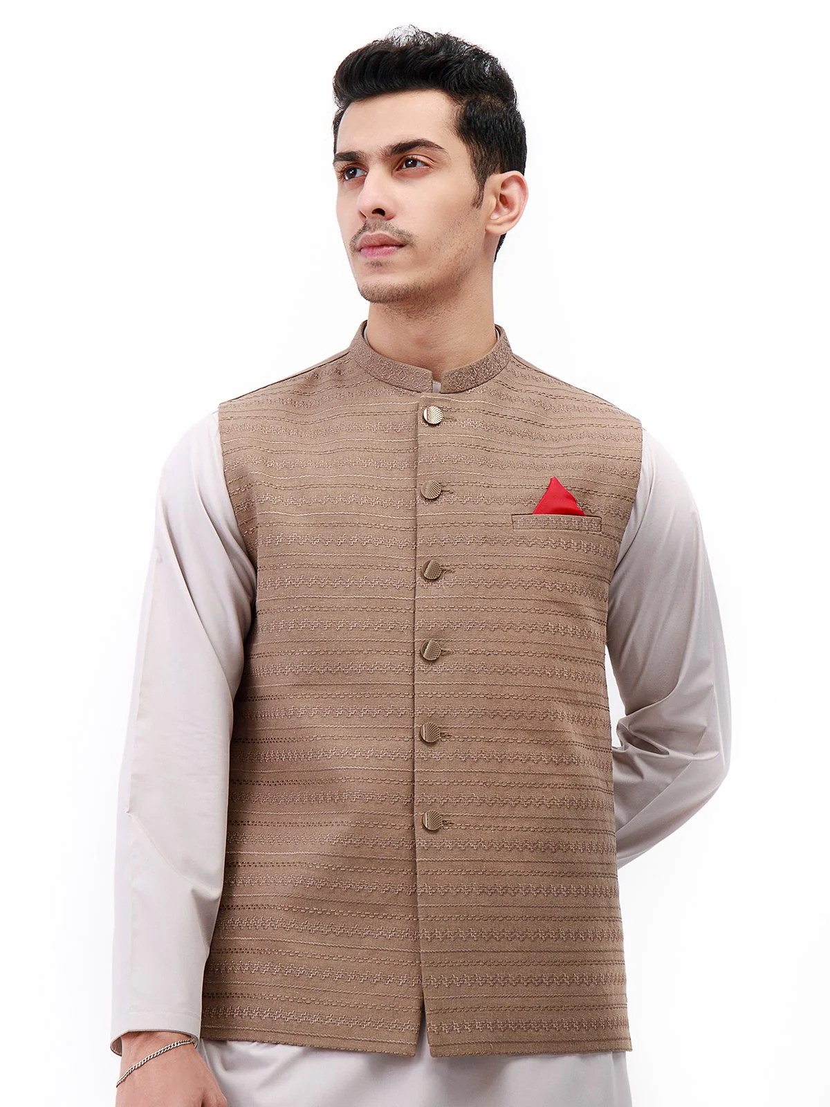 Men's Fawn Waist Coat Ceremonial - EMTWCC21-097 - Image 2
