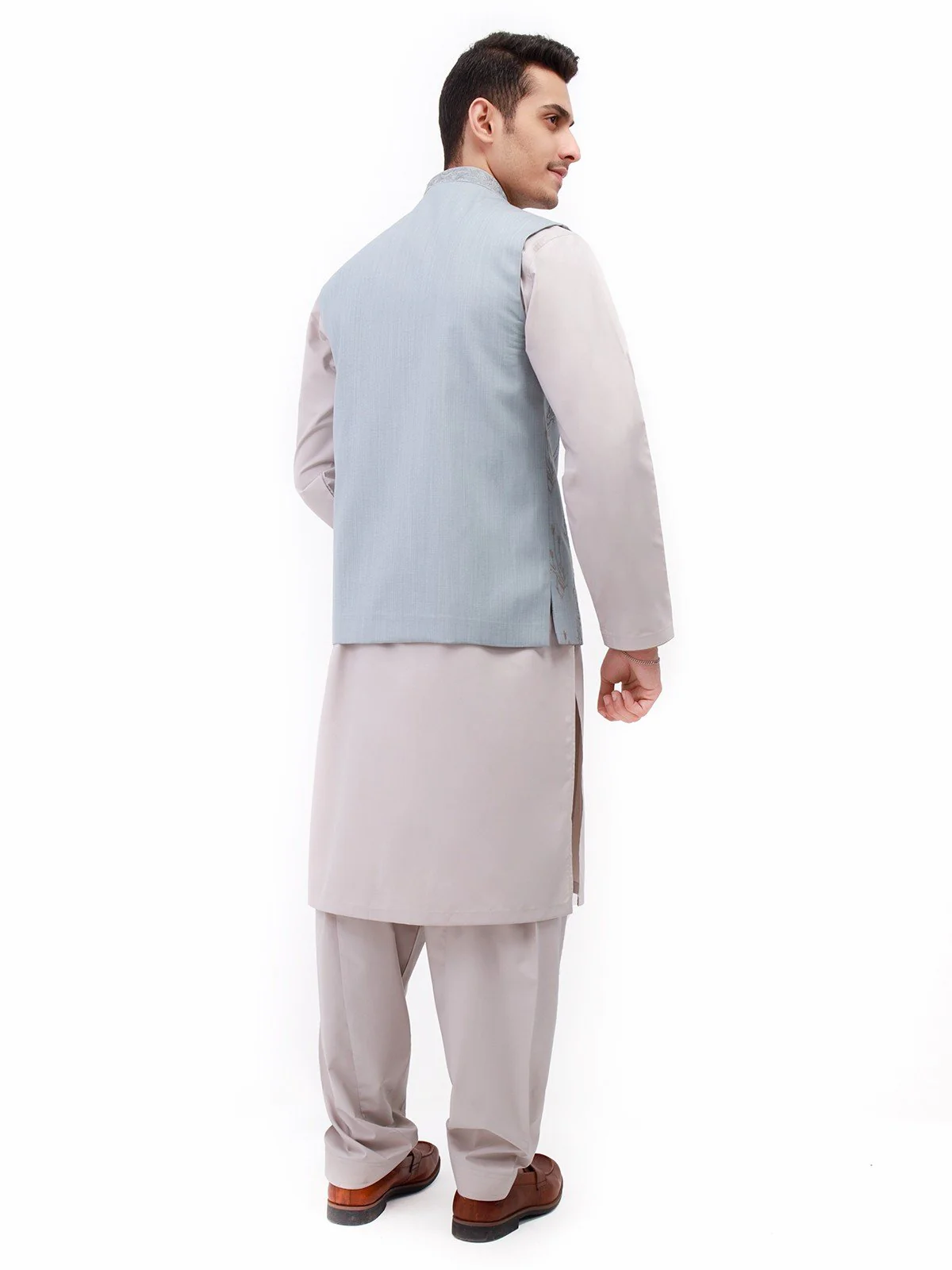 Men's Light Blue Waist Coat Ceremonial - EMTWCC21-098 - Image 4