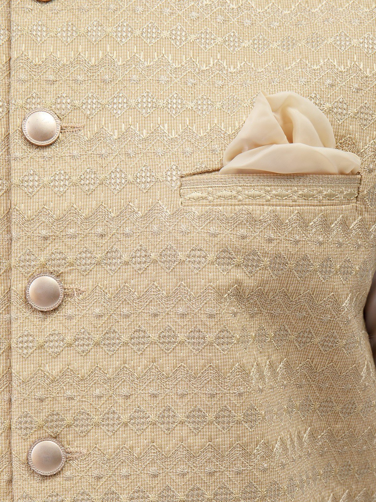 Men's Beige Waist Coat Ceremonial - EMTWCC21-100 - Image 3