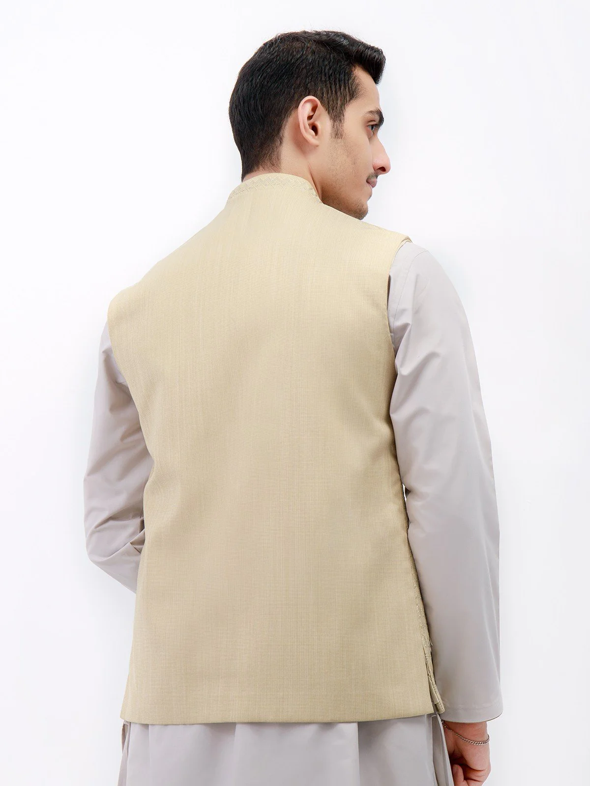 Men's Beige Waist Coat Ceremonial - EMTWCC21-100 - Image 4