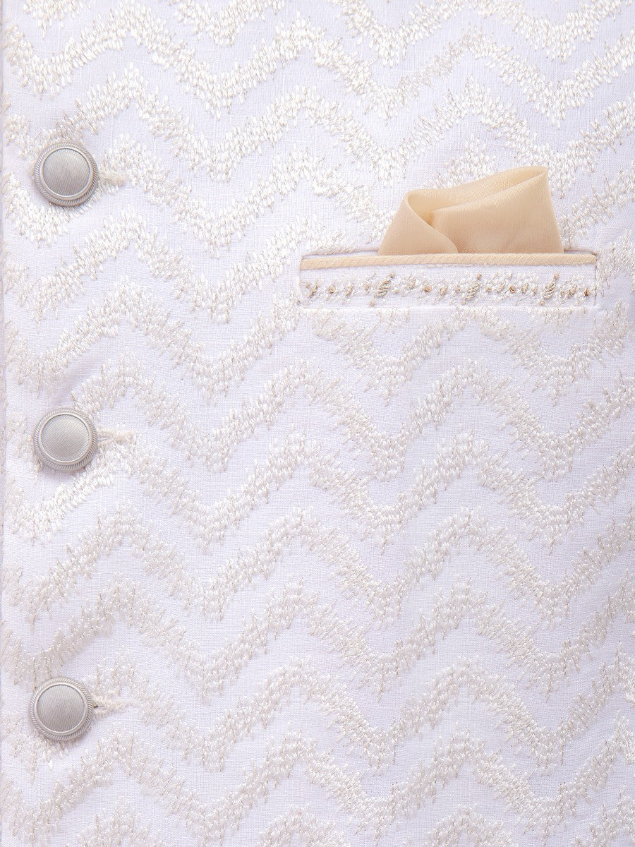 Men's White Waist Coat Ceremonial - EMTWCC21-103 - Image 3