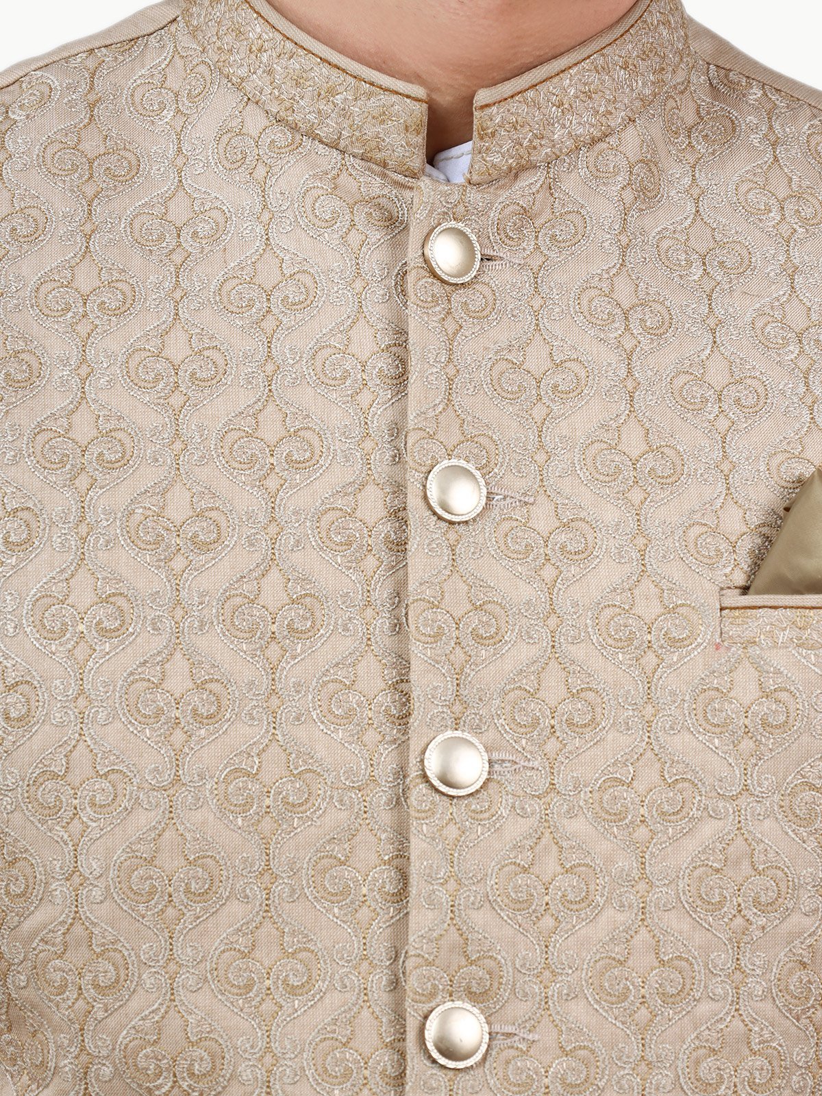 Men's Beige Waist Coat Ceremonial - EMTWCC21-111 - Image 4