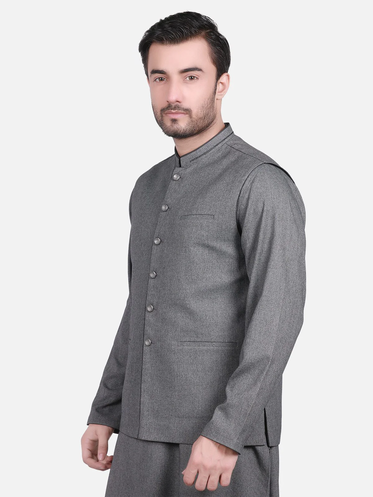 Men's Grey Waist Coat Suit - EMTWCS18-9721 - Image 2