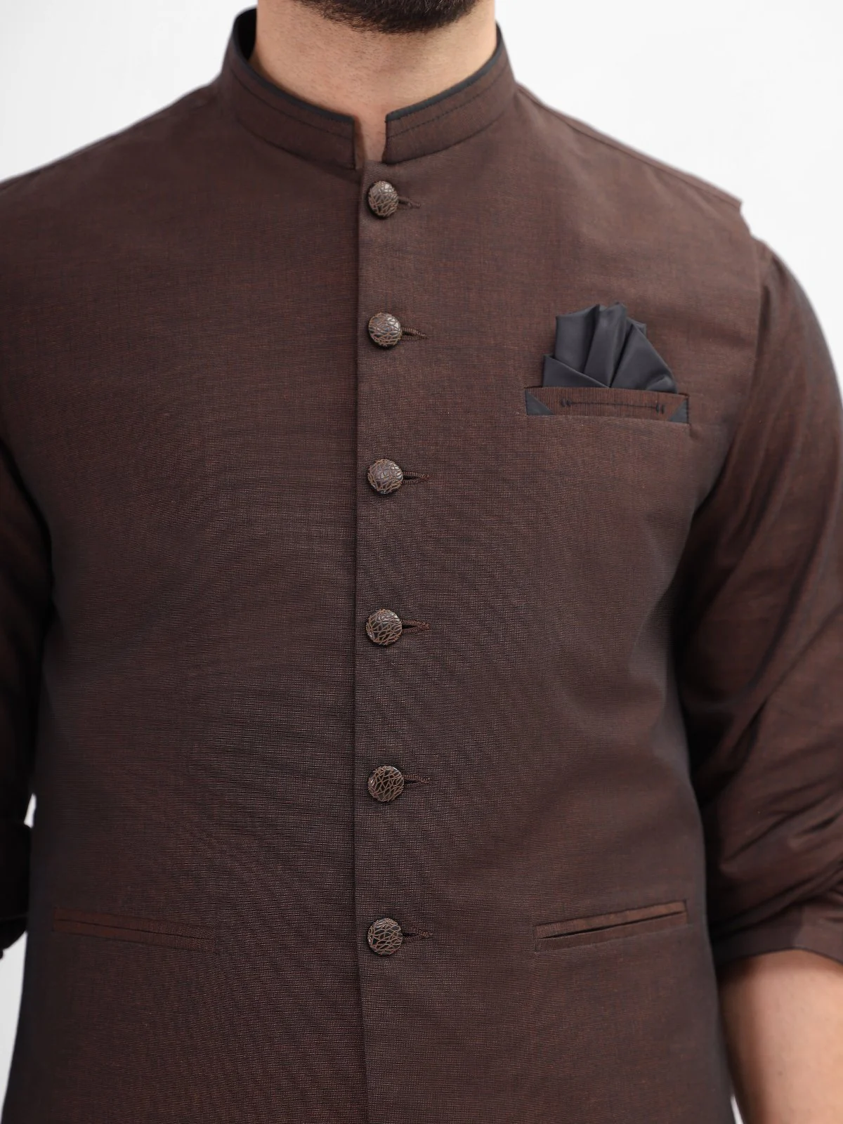 Men's Brown Waist Coat Suit - EMTWCS21-010 - Image 3