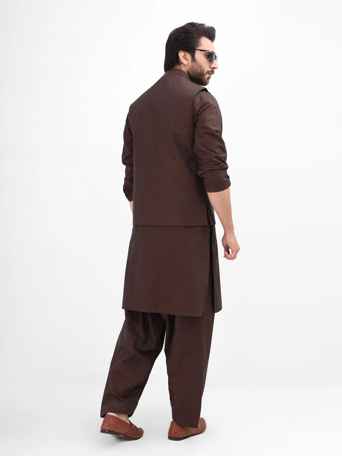 Men's Brown Waist Coat Suit - EMTWCS21-010 - Image 4