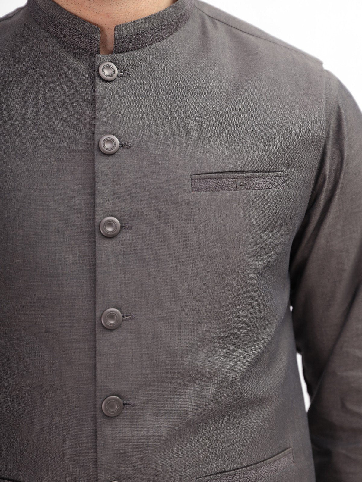 Men's Grey Waist Coat Suit - EMTWCS21-011 - Image 2