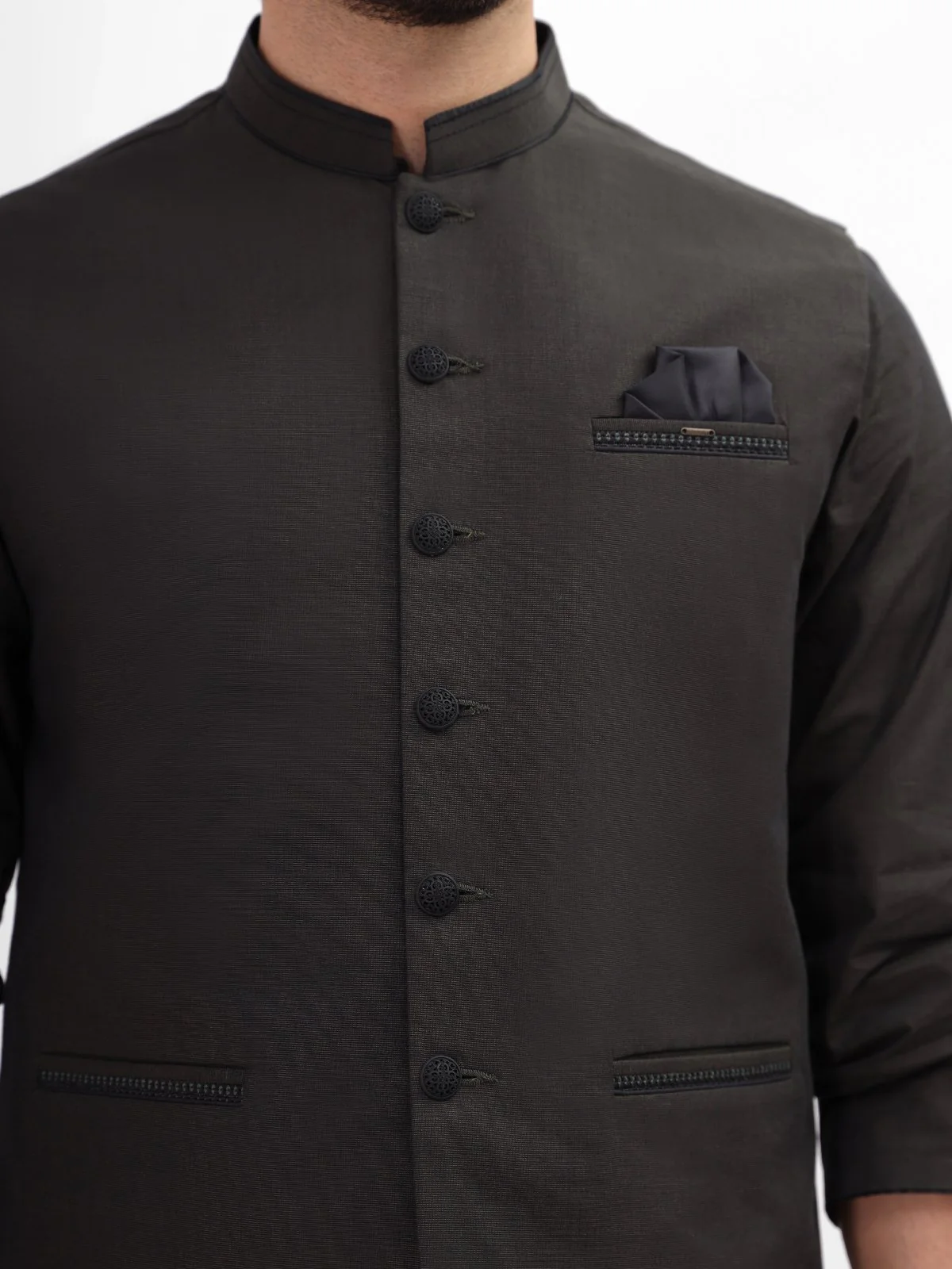 Men's Dark Green Waist Coat Suit - EMTWCS21-012 - Image 2