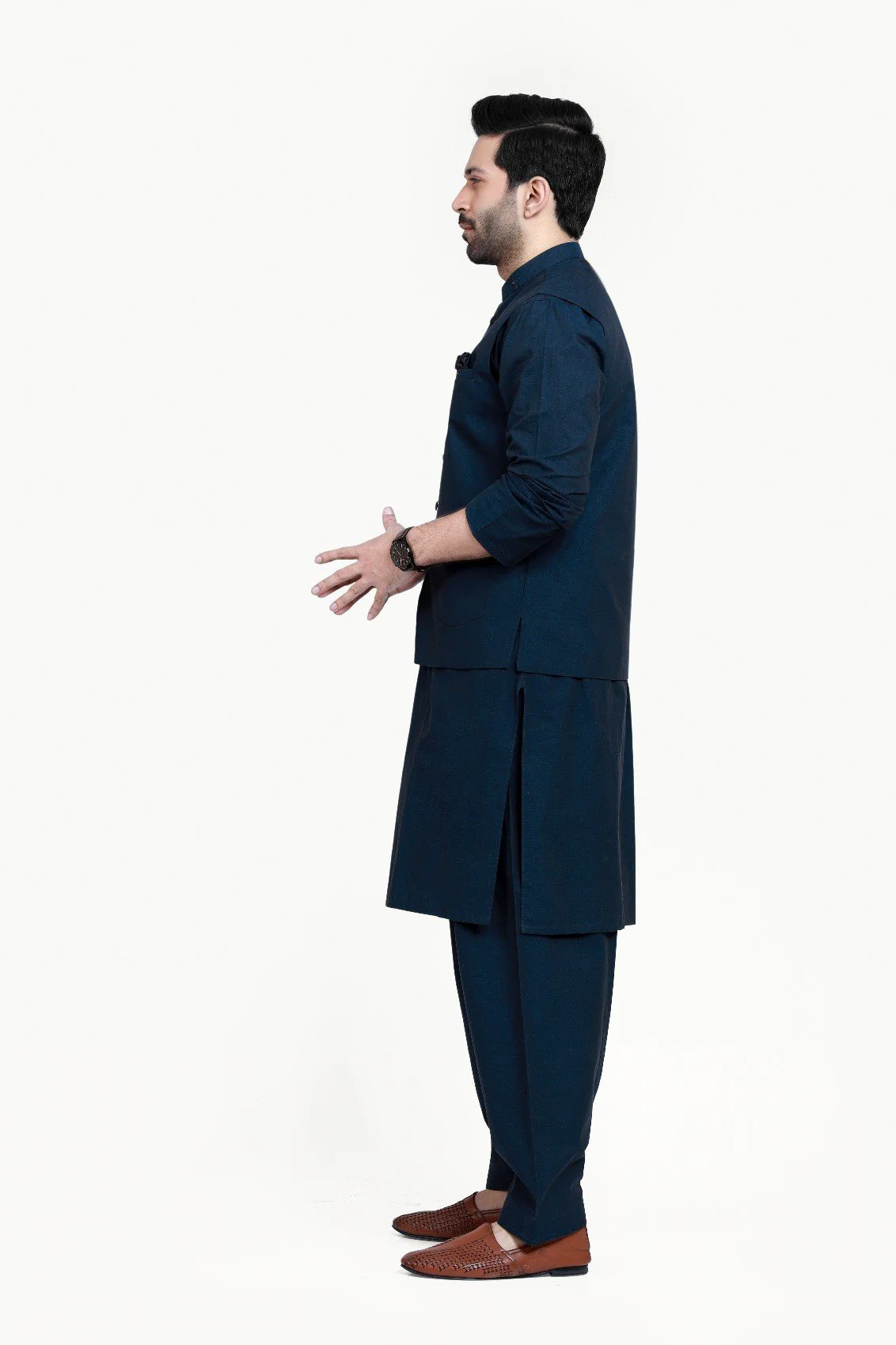 Men's Navy Waist Coat Suit - EMTWCS21-013 - Image 3