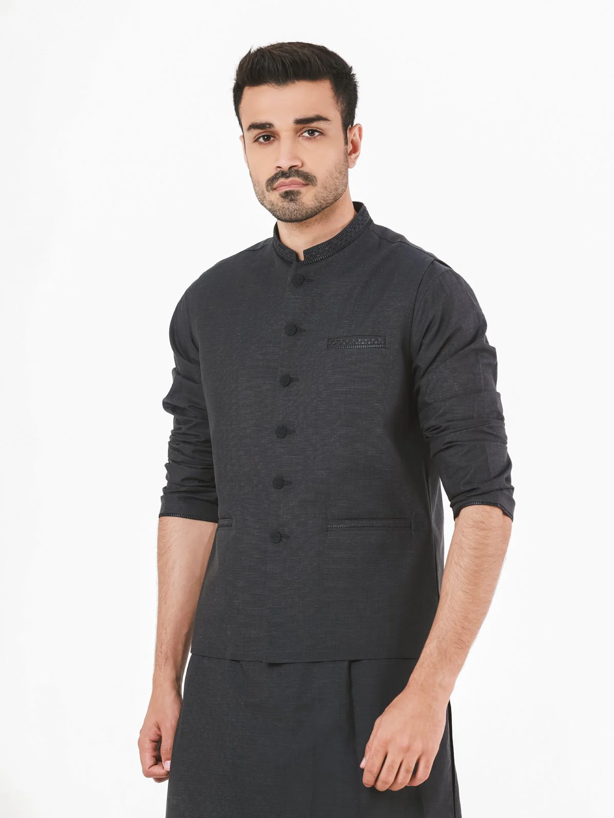 Men's Charcoal Waist Coat Suit - EMTWCS21-014 - Image 2