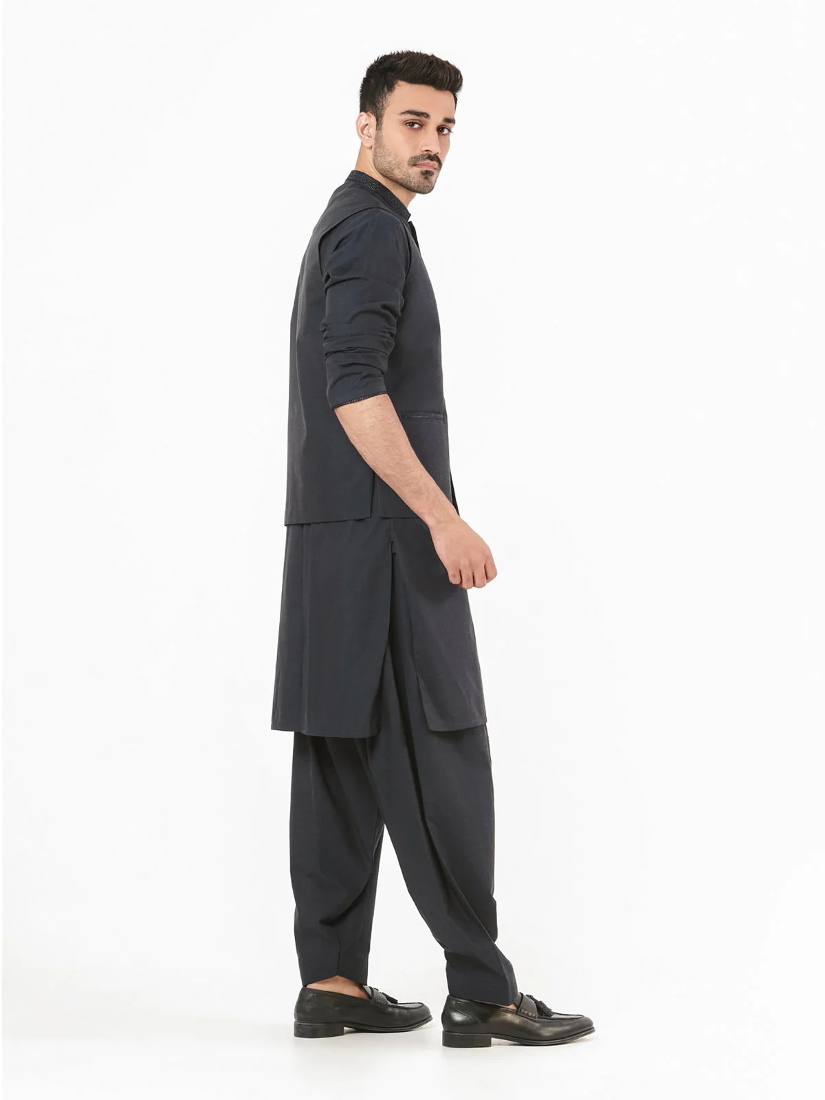 Men's Charcoal Waist Coat Suit - EMTWCS21-014 - Image 3