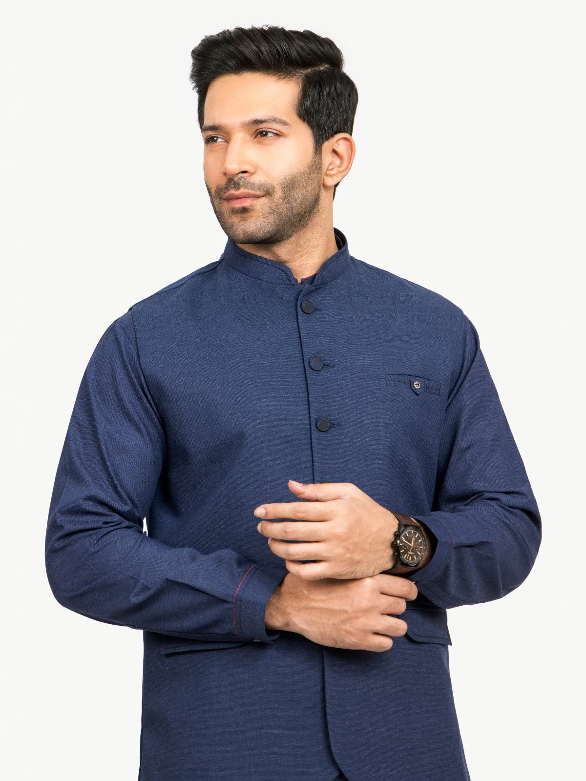 Men's Navy Waist Coat Suit - EMTWCS21-017 - Image 2