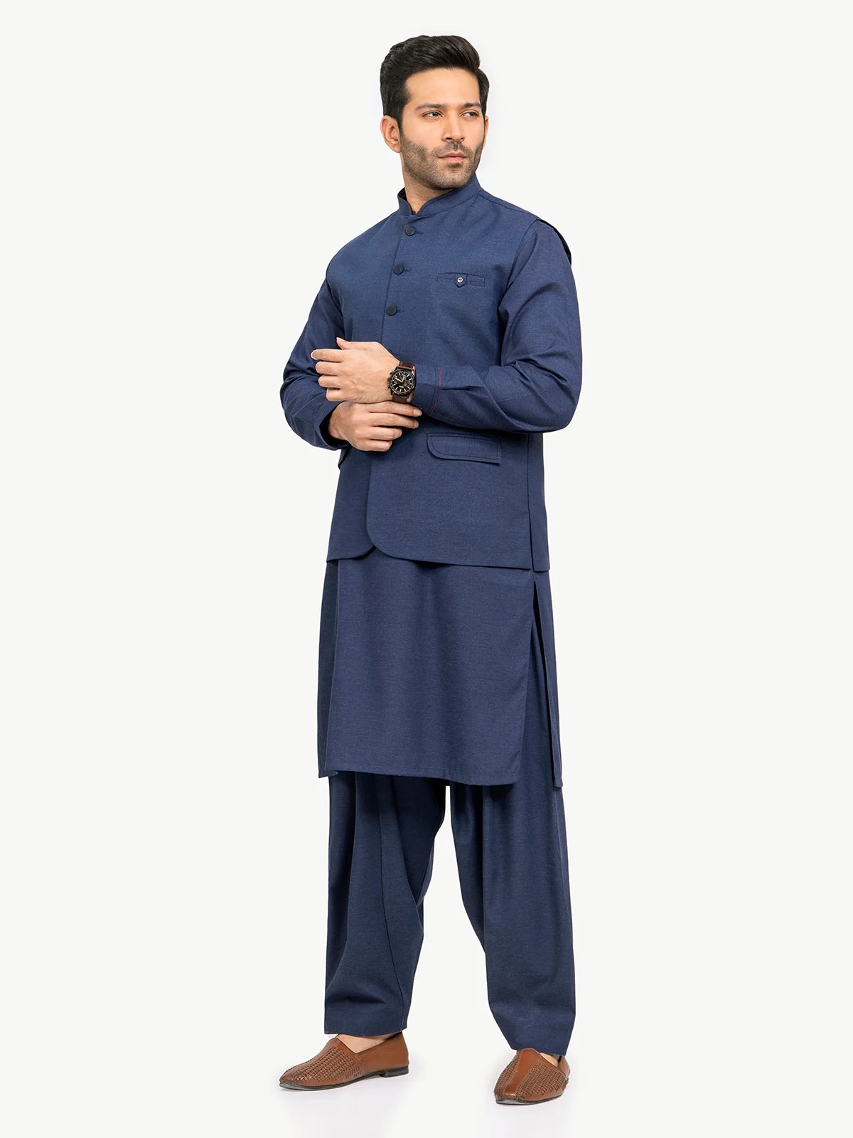 Men's Navy Waist Coat Suit - EMTWCS21-017 - Image 3