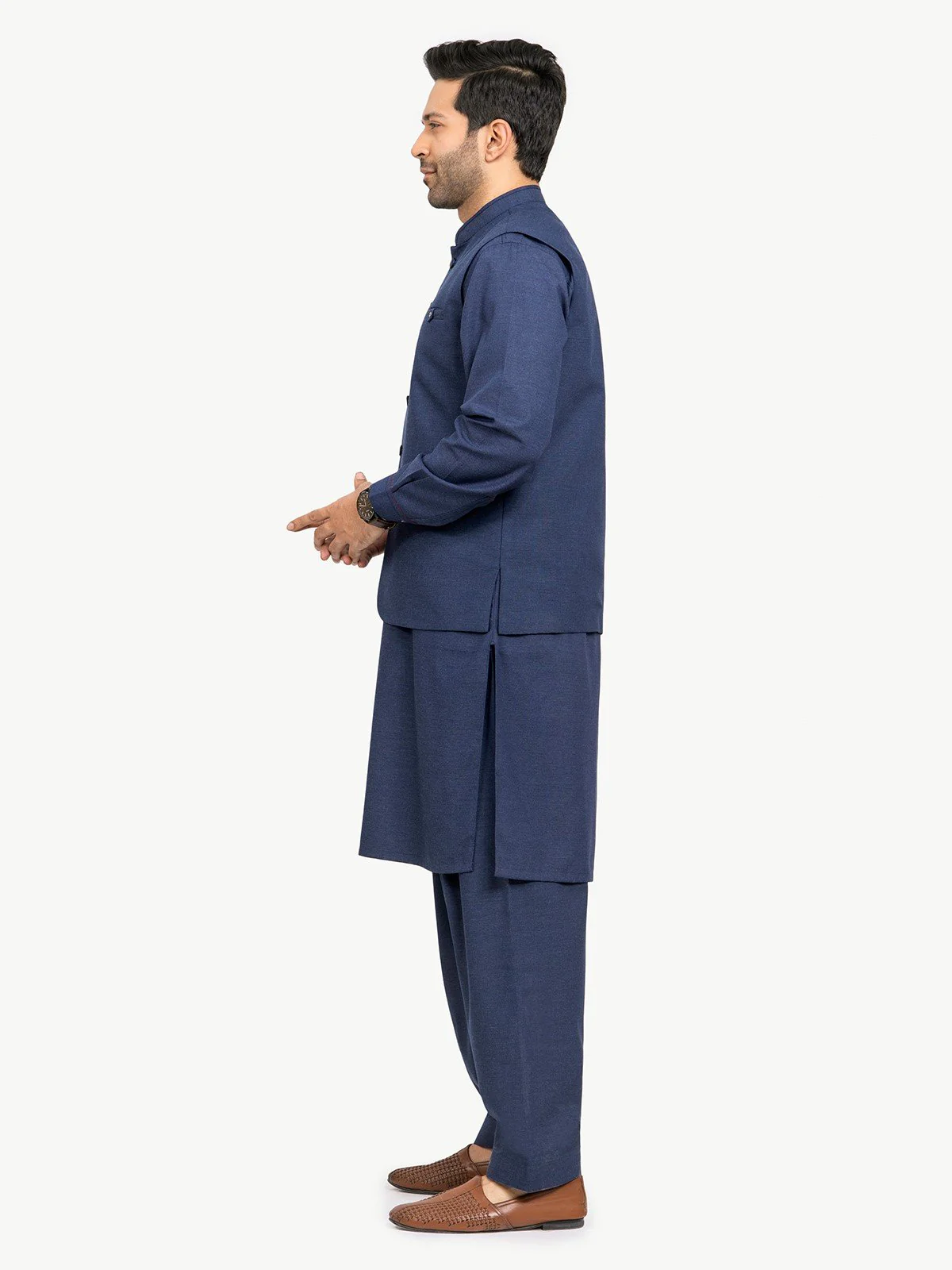 Men's Navy Waist Coat Suit - EMTWCS21-017 - Image 4