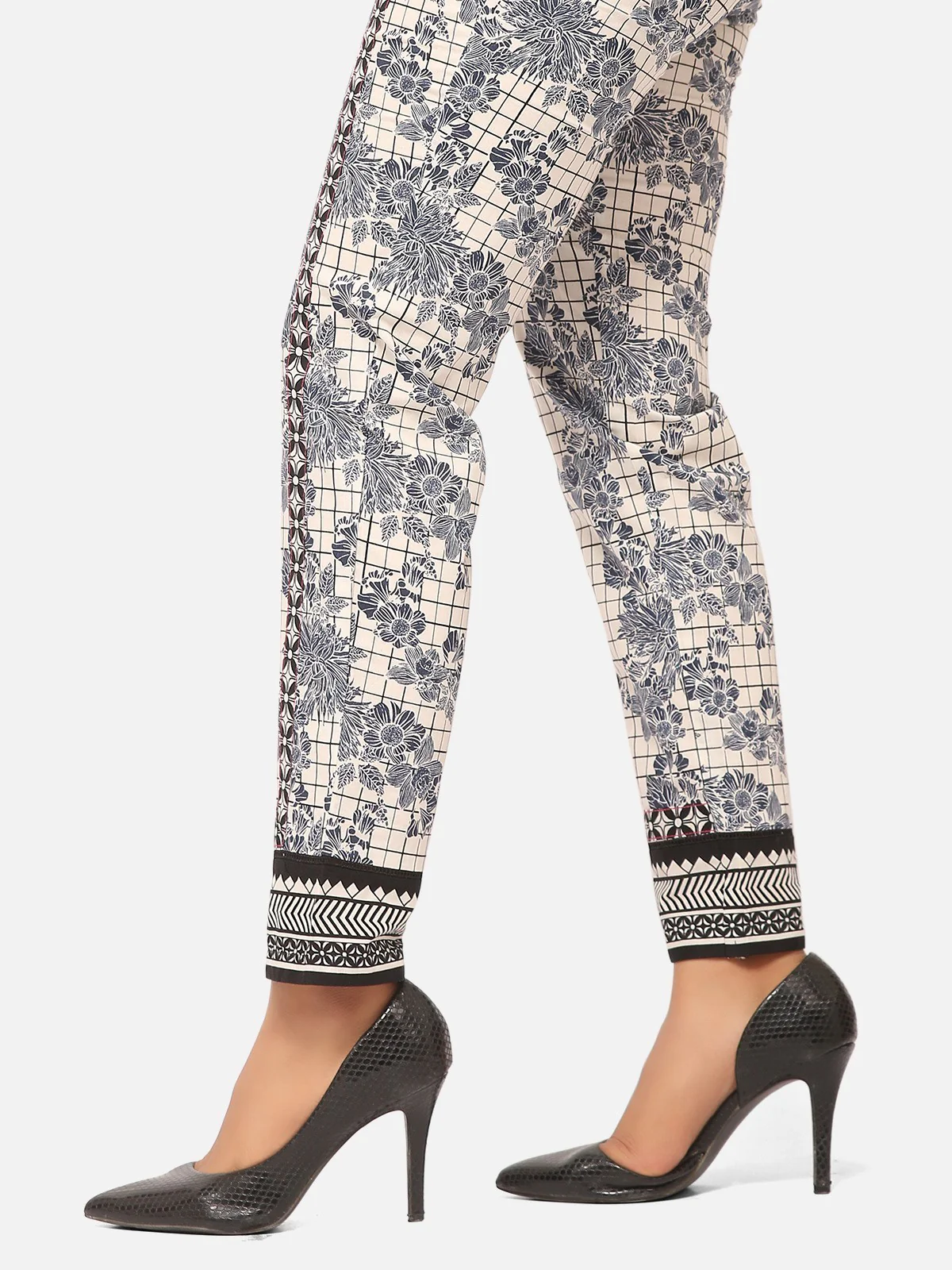 Women's Blue & White Trouser - EWBP20-76212 - Image 4