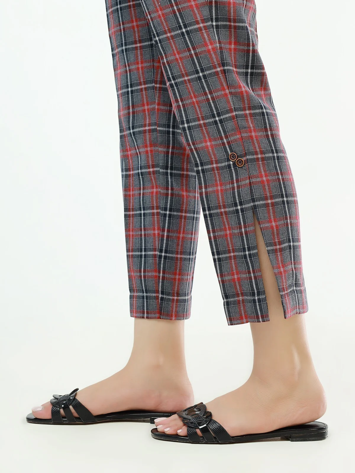 Women's Grey & Maroon Trouser - EWBP21-76340 - Image 2